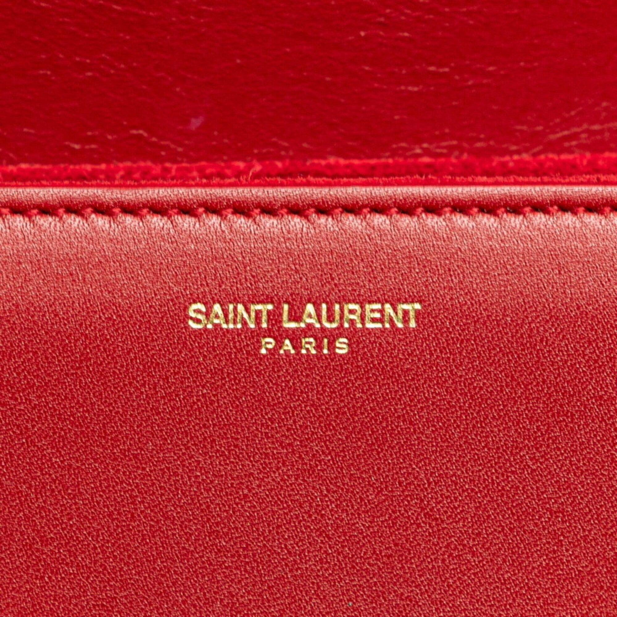 Saint Laurent Red Color Leather Shoulder Bag (Pre-Owned)