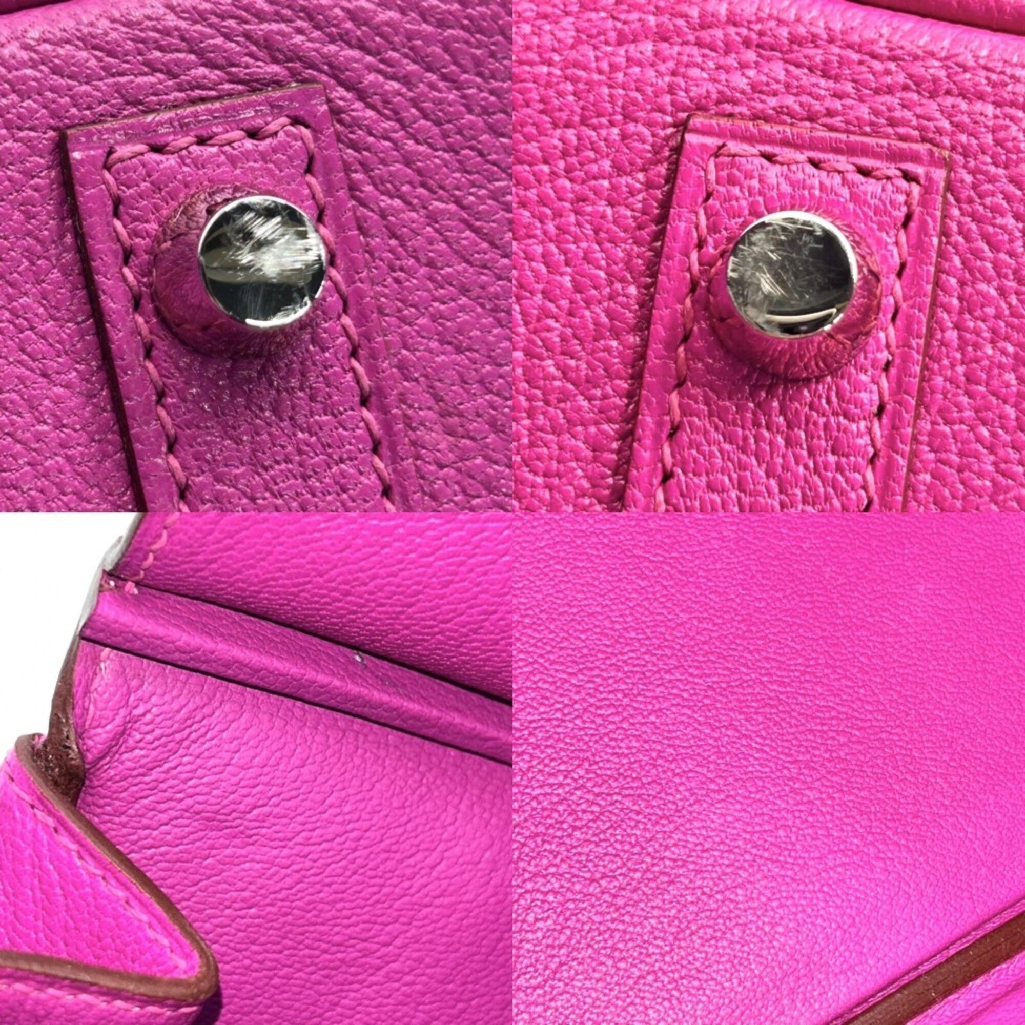 Hermes Purple Chevre Leather Handbag (Pre-Owned)