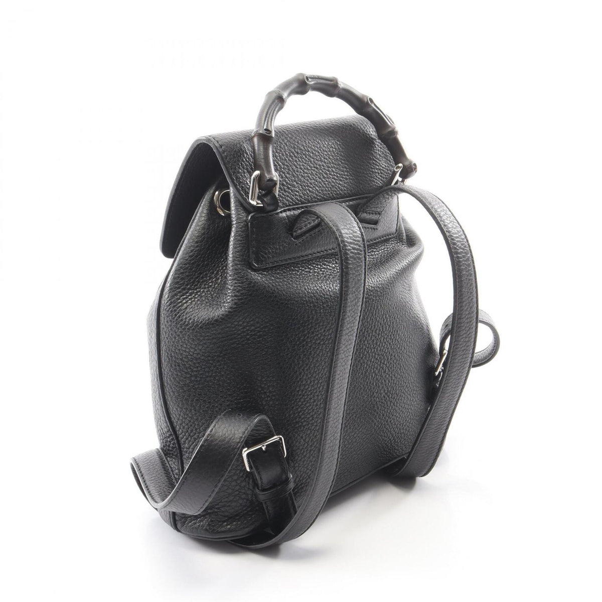 Gucci Black Bamboo Backpack Handbag (Pre-Owned)