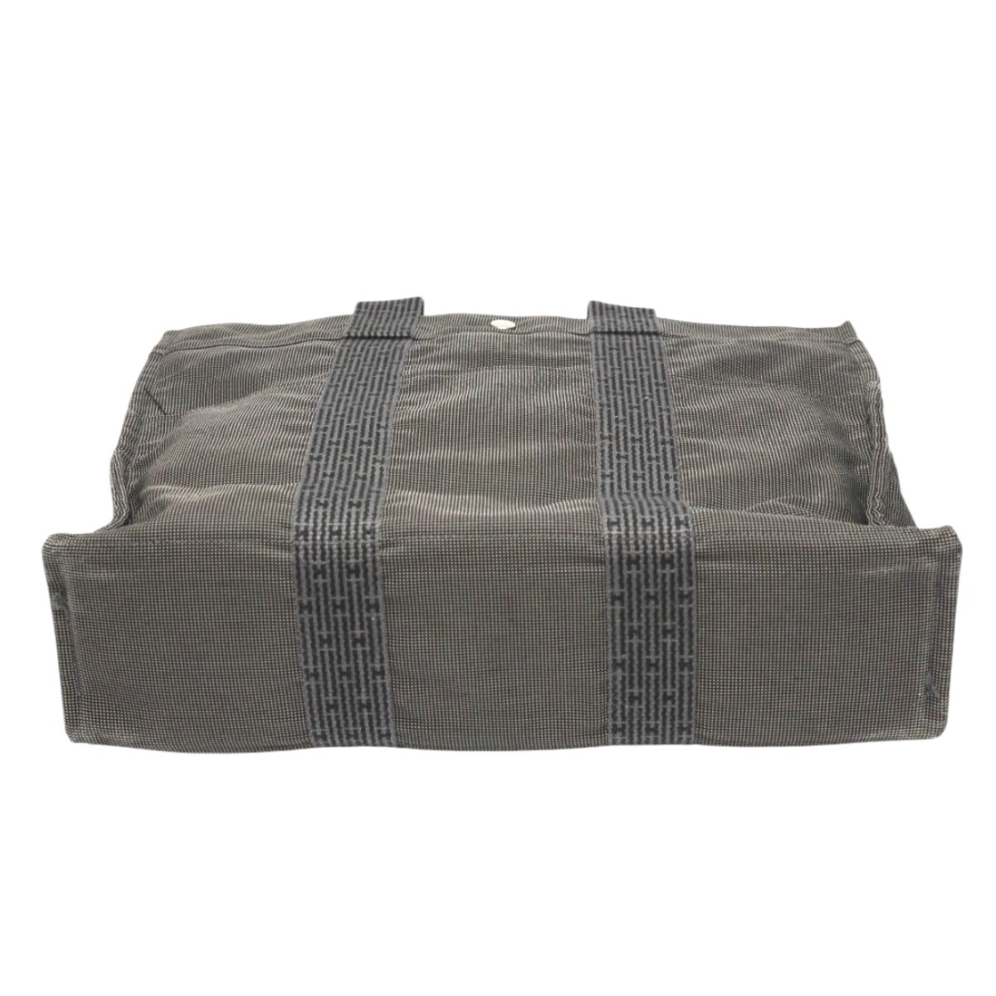 Hermes Her Line Gray Canvas Tote Bag (Pre-Owned)