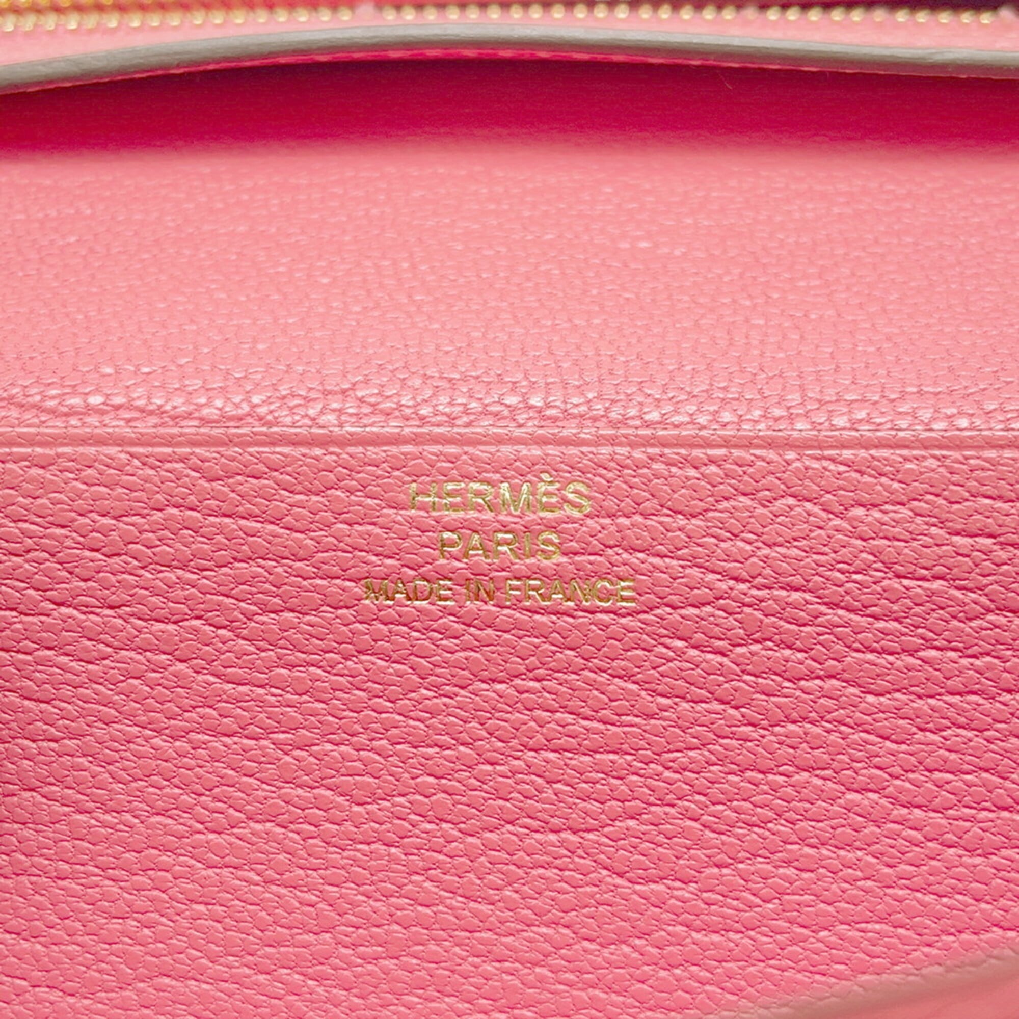Hermes Pink Chevre Myzore Leather Long Wallet (Bi-Fold) (Pre-Owned)