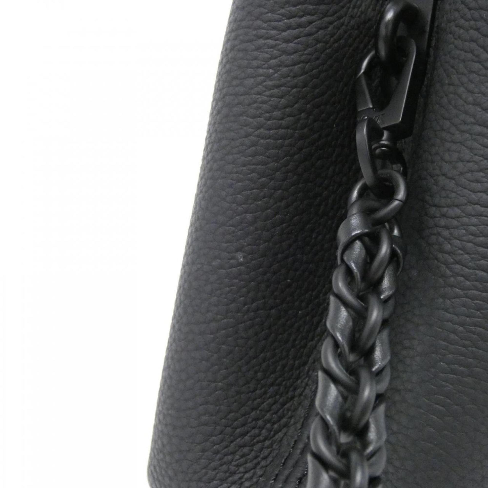 Louis Vuitton Black Leather Handbag (Pre-Owned)