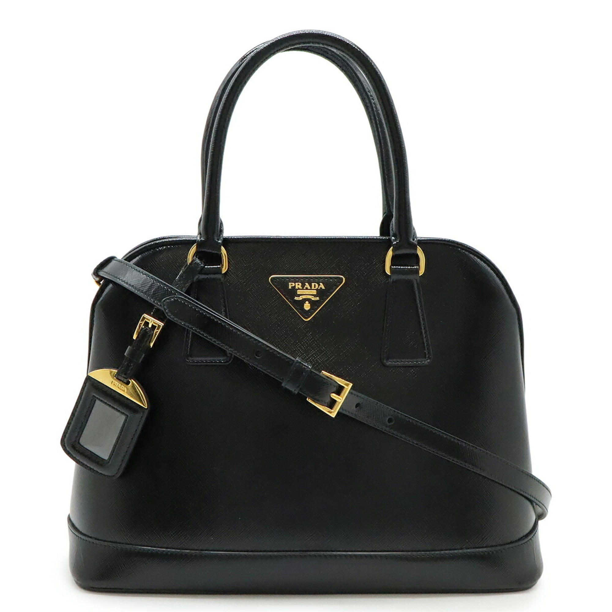 Prada Black Nero Patent Leather Handbag Shoulder Bag (Pre-Owned)