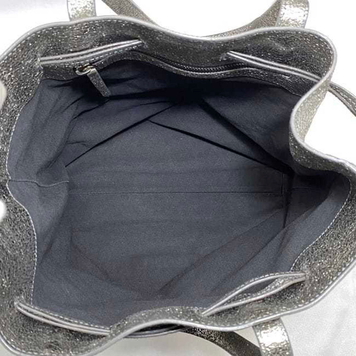 Jimmy Choo Metallic Silver Leather Tote Bag (Pre-Owned)