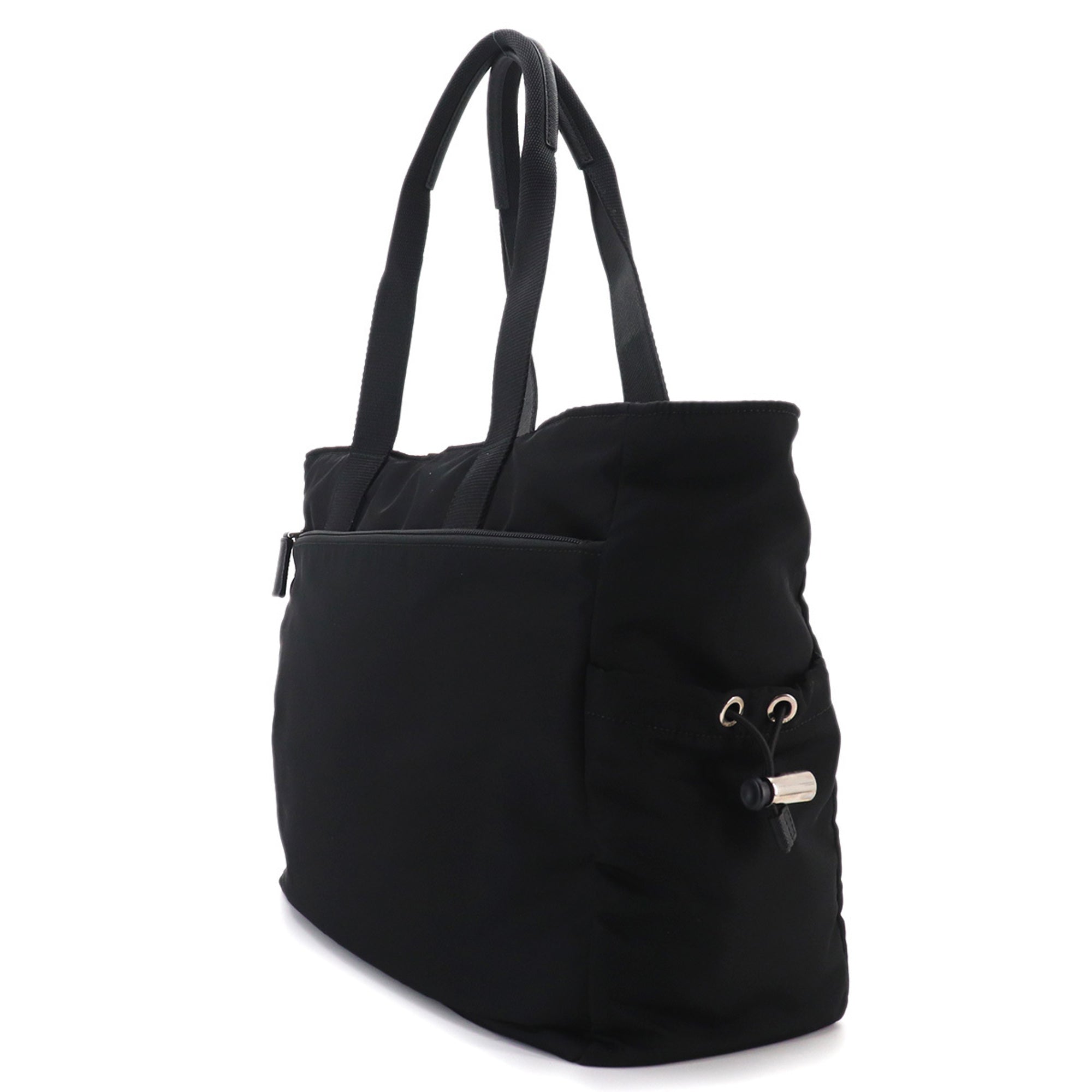 Prada Black Nero Nylon Saffiano Triangle Handbag Tote Bag (Pre-Owned)