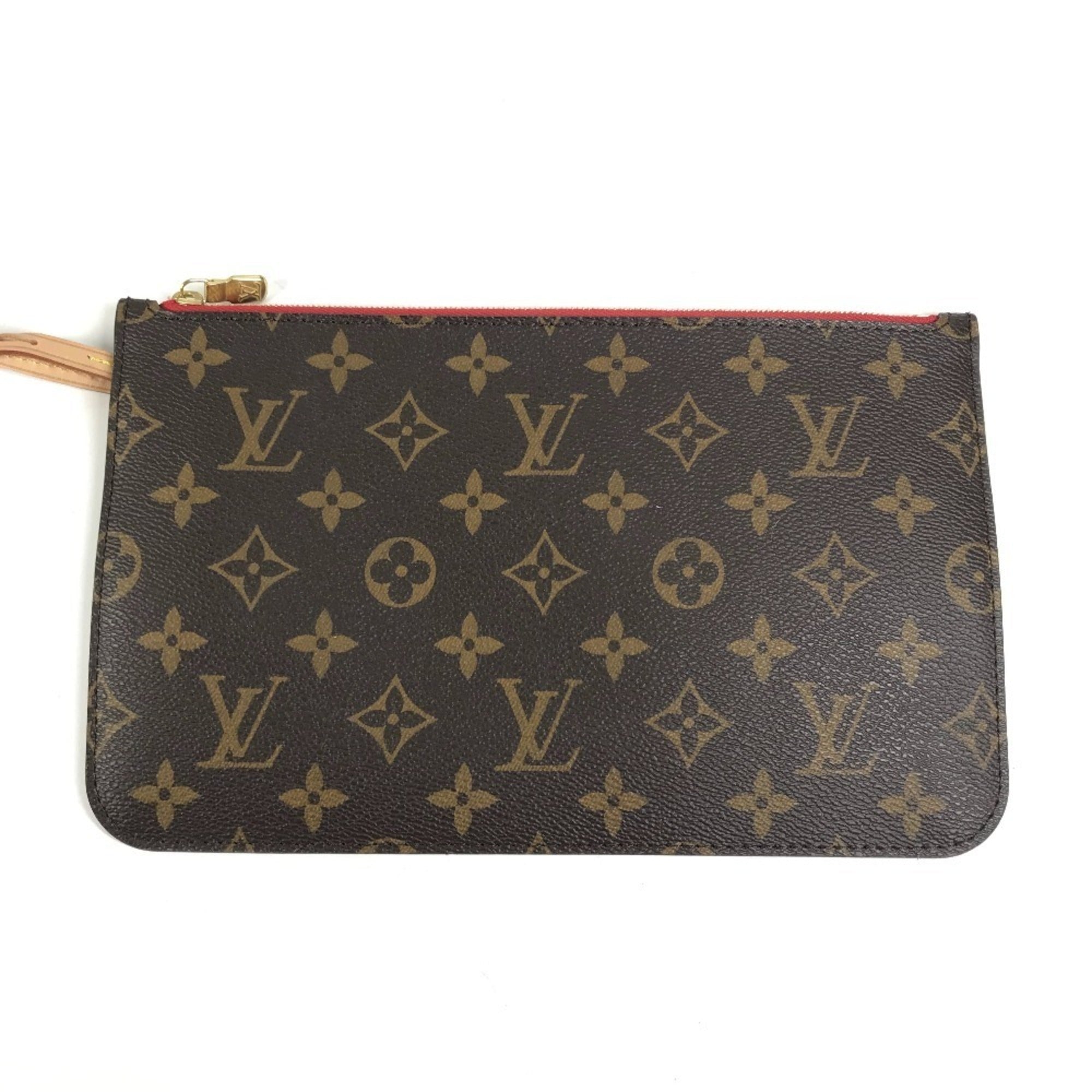 Louis Vuitton Brown Cerise Red Color Monogram Canvas Handbag Shoulder Bag Tote Bag (Pre-Owned)