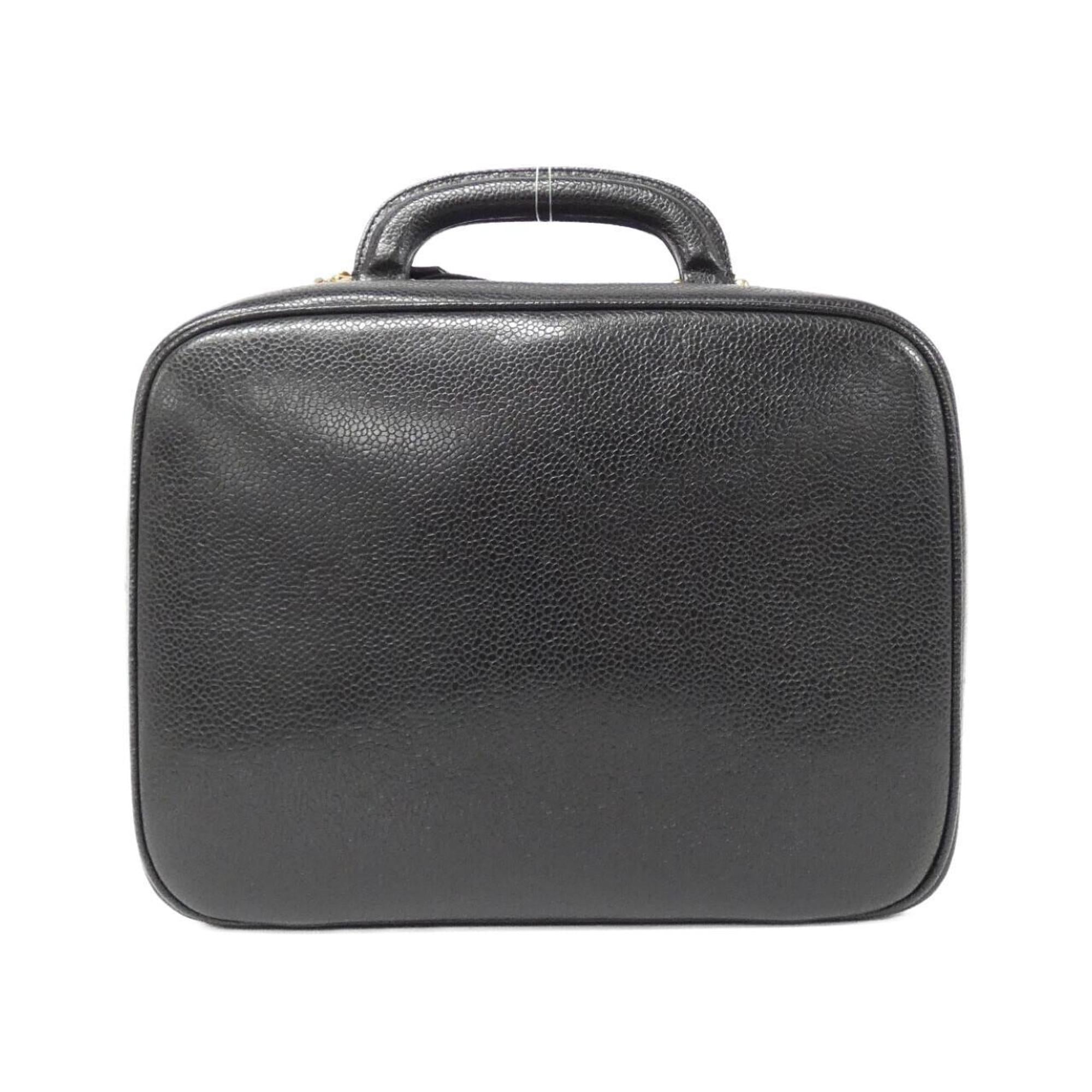 Chanel Black Caviar Leather Handbag (Pre-Owned)
