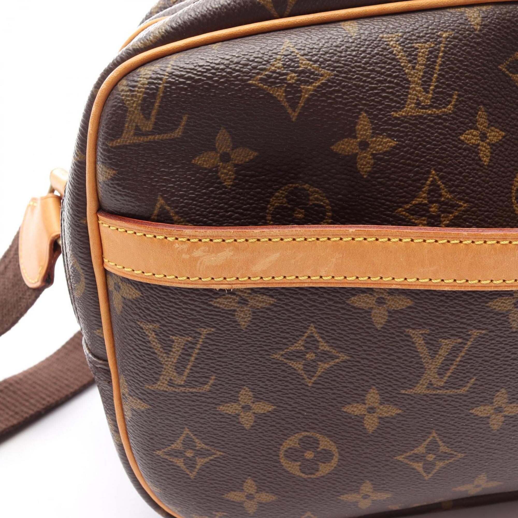 Louis Vuitton Monogram Brown Coated Canvas Leather Handbag Shoulder Bag (Pre-Owned)