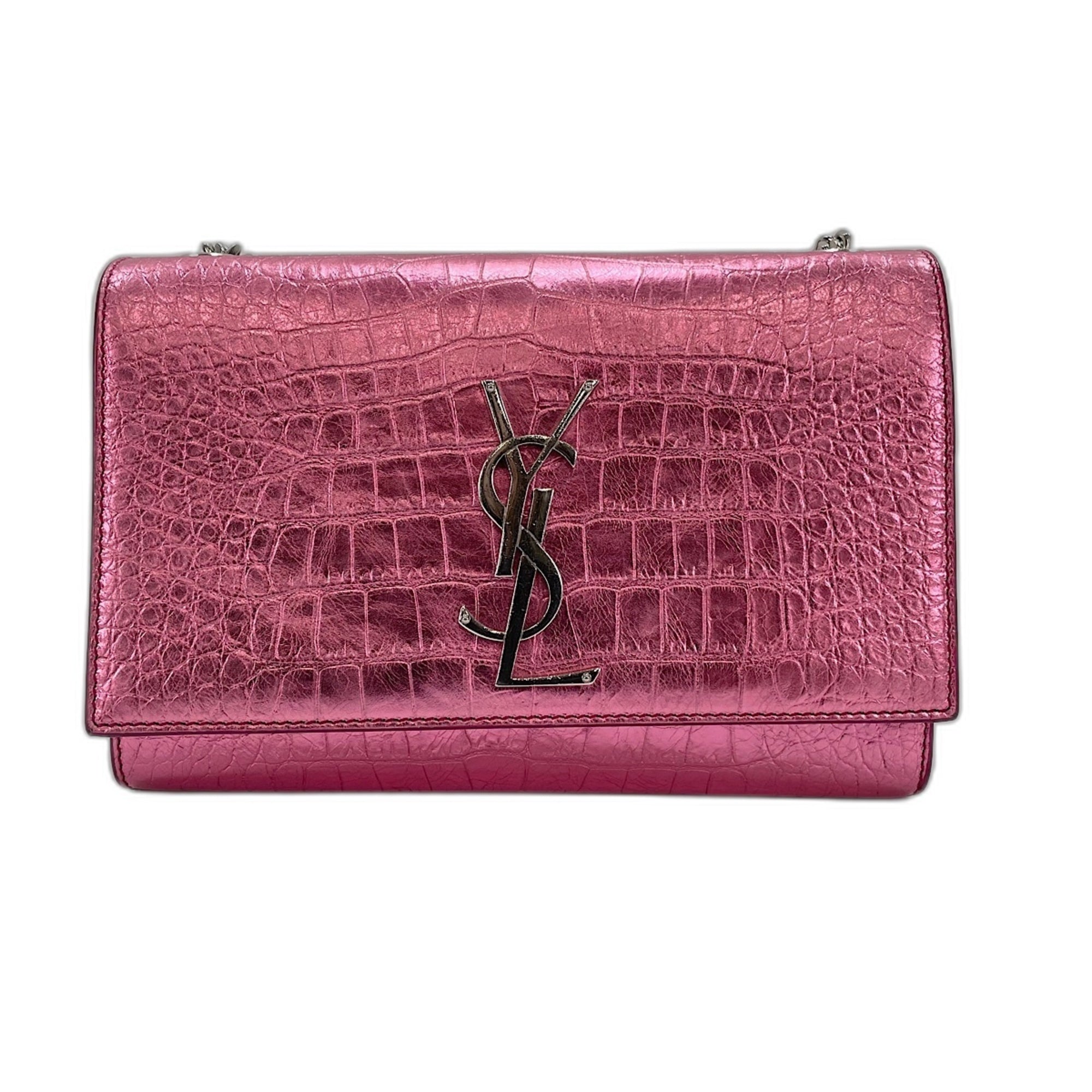 Yves Saint Laurent Cassandre Pink Leather Shoulder Bag (Pre-Owned)