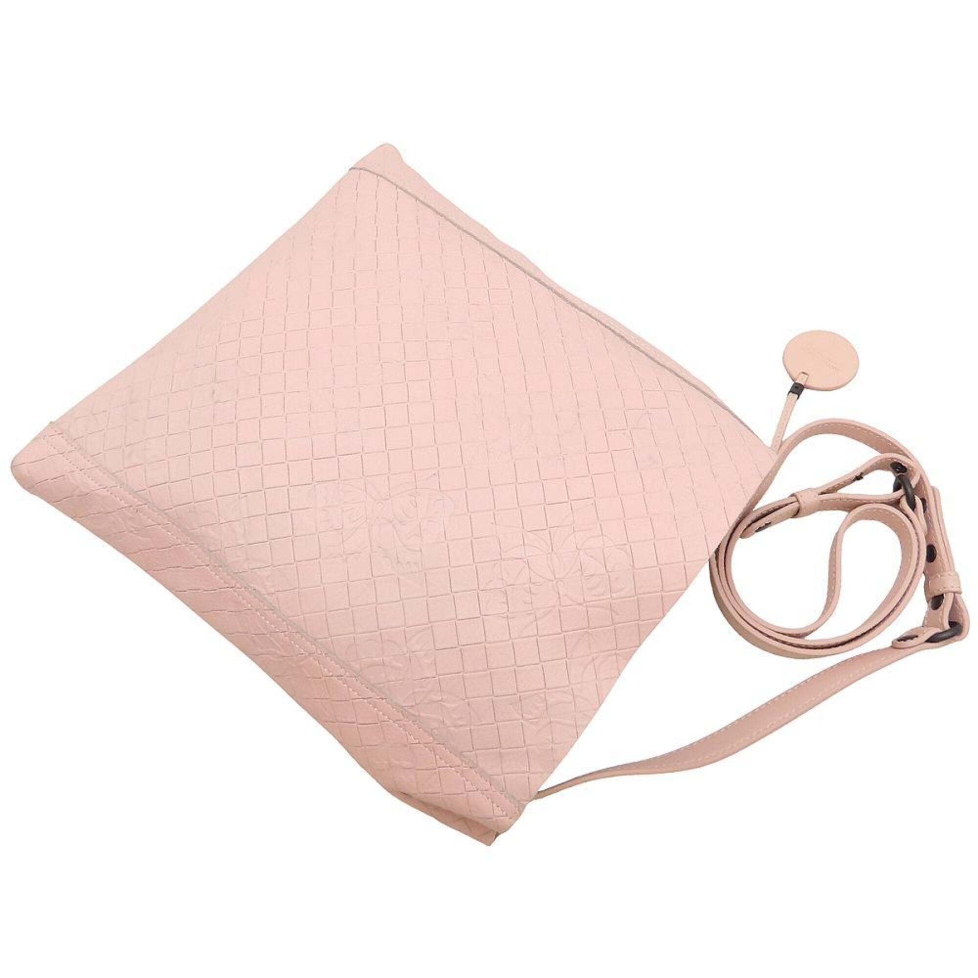 Bottega Veneta Intrecciomirage Pink Leather Shoulder Bag (Pre-Owned)