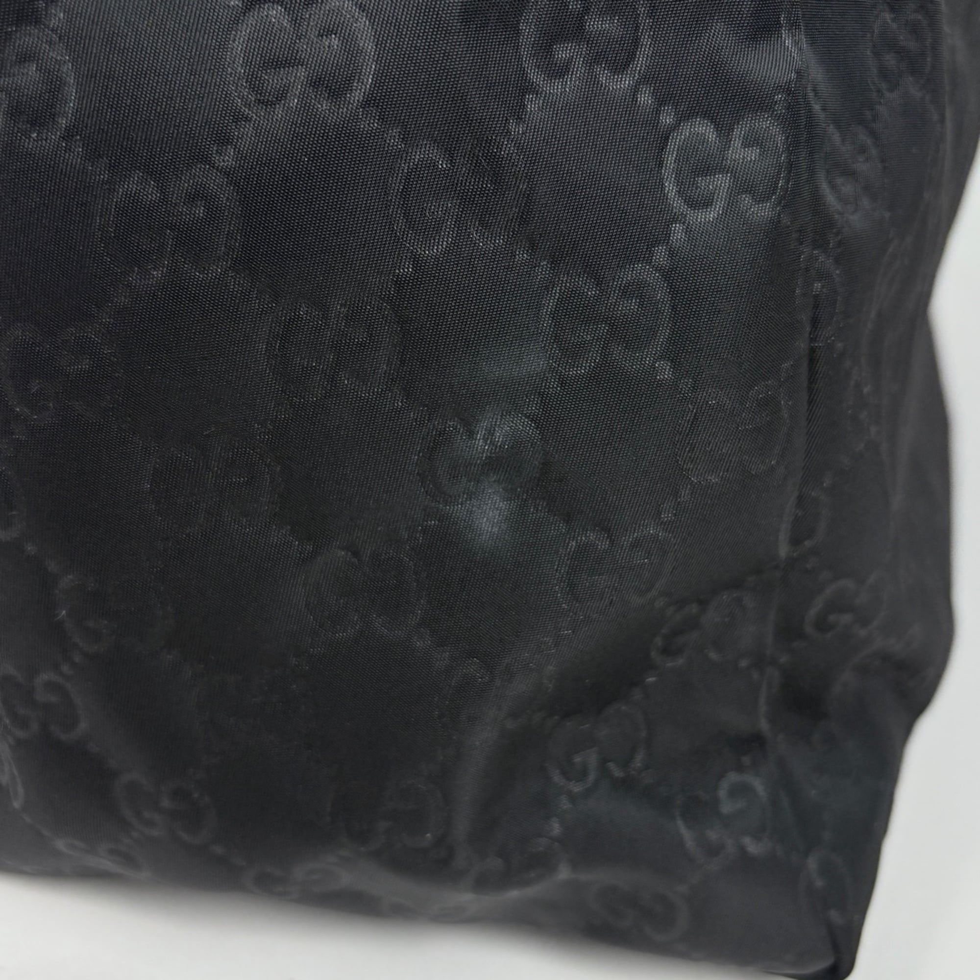 Gucci Black Nylon Leather Tote Bag (Pre-Owned)
