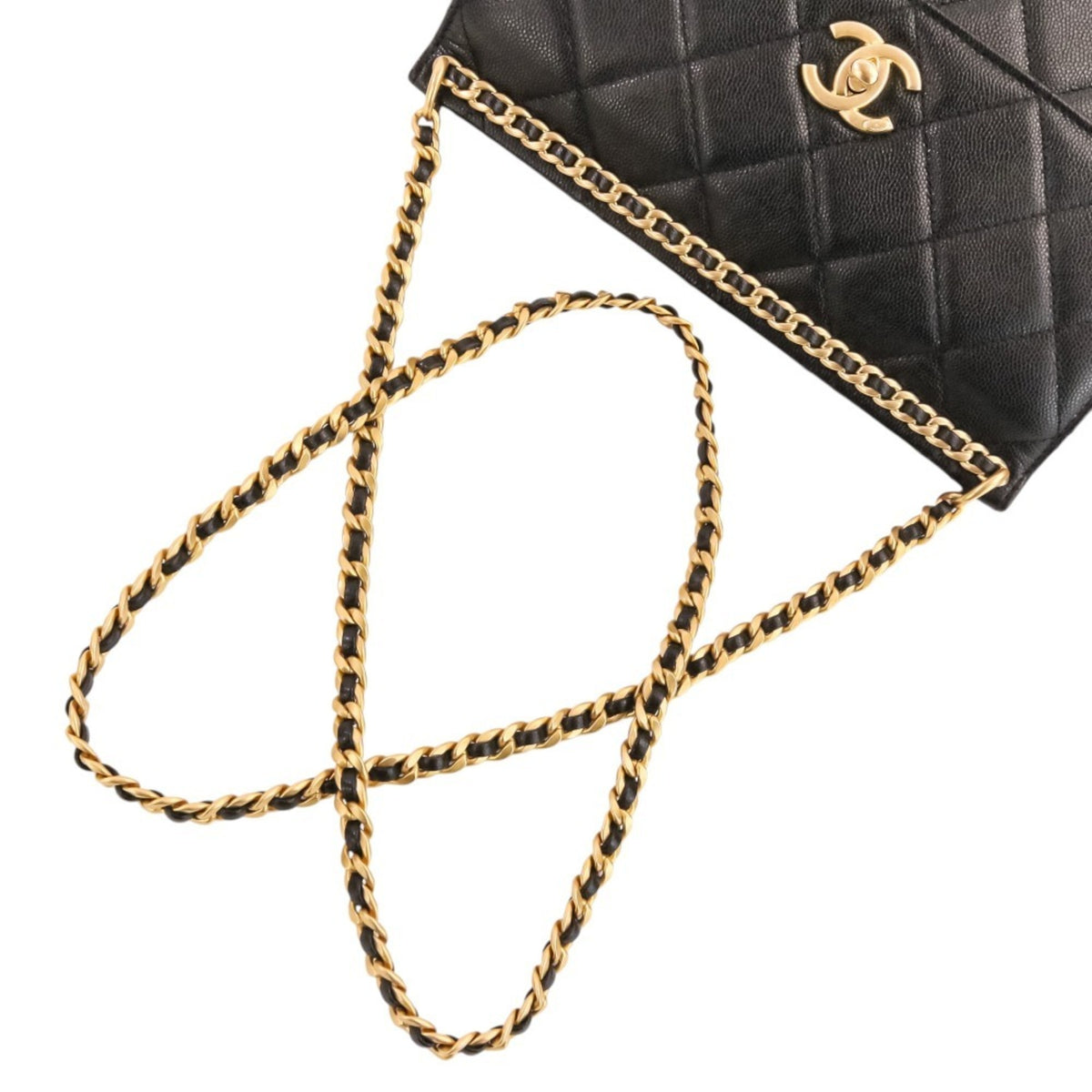 Chanel Black Grained Calfskin Shoulder Bag (Pre-Owned)