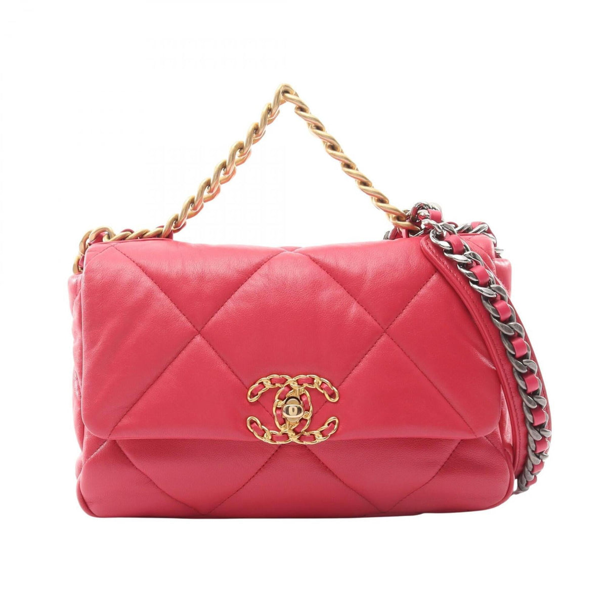 Chanel Pink Leather Handbag Shoulder Bag (Pre-Owned)