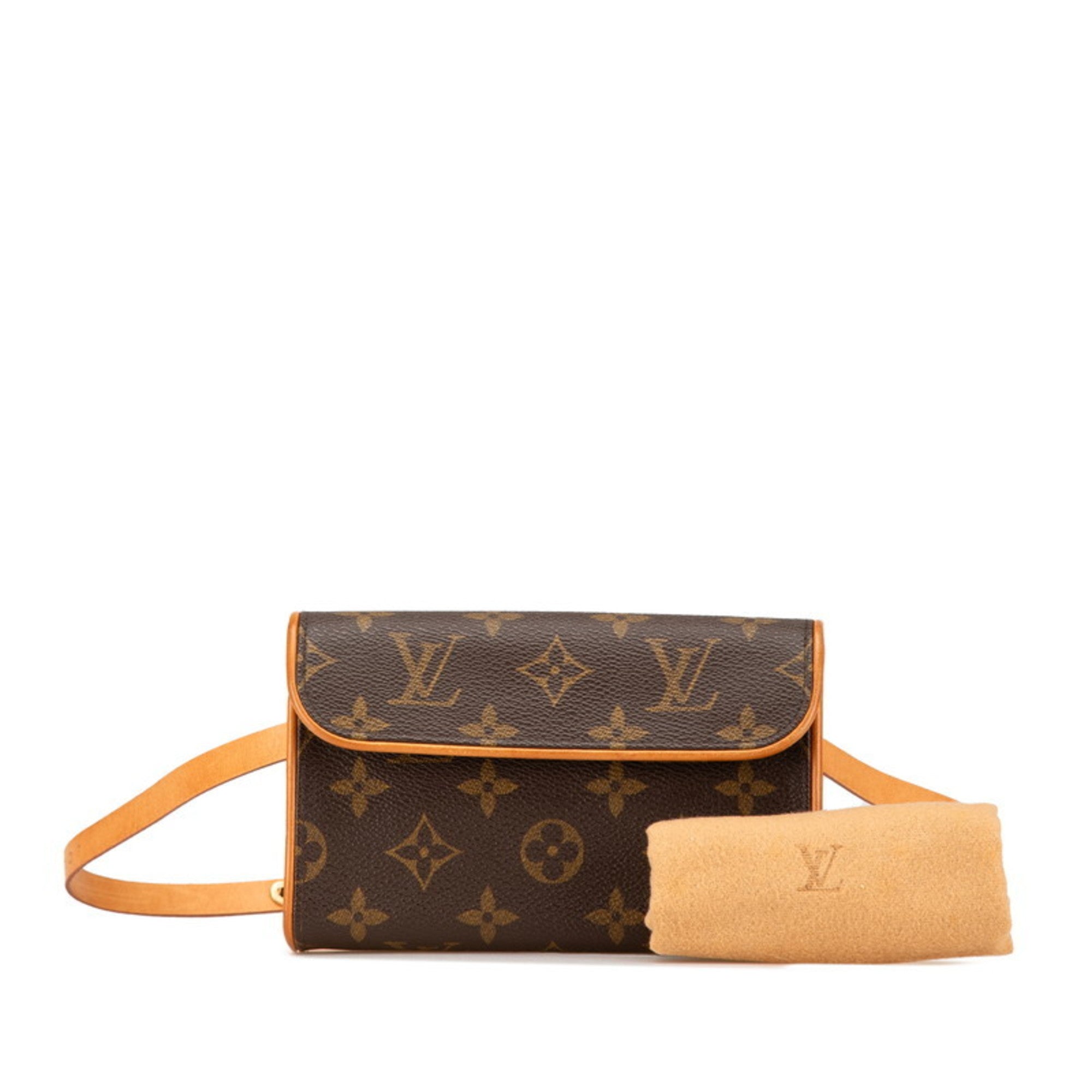 Louis Vuitton Brown Pvc Leather Pochette Sling Bag (Pre-Owned)