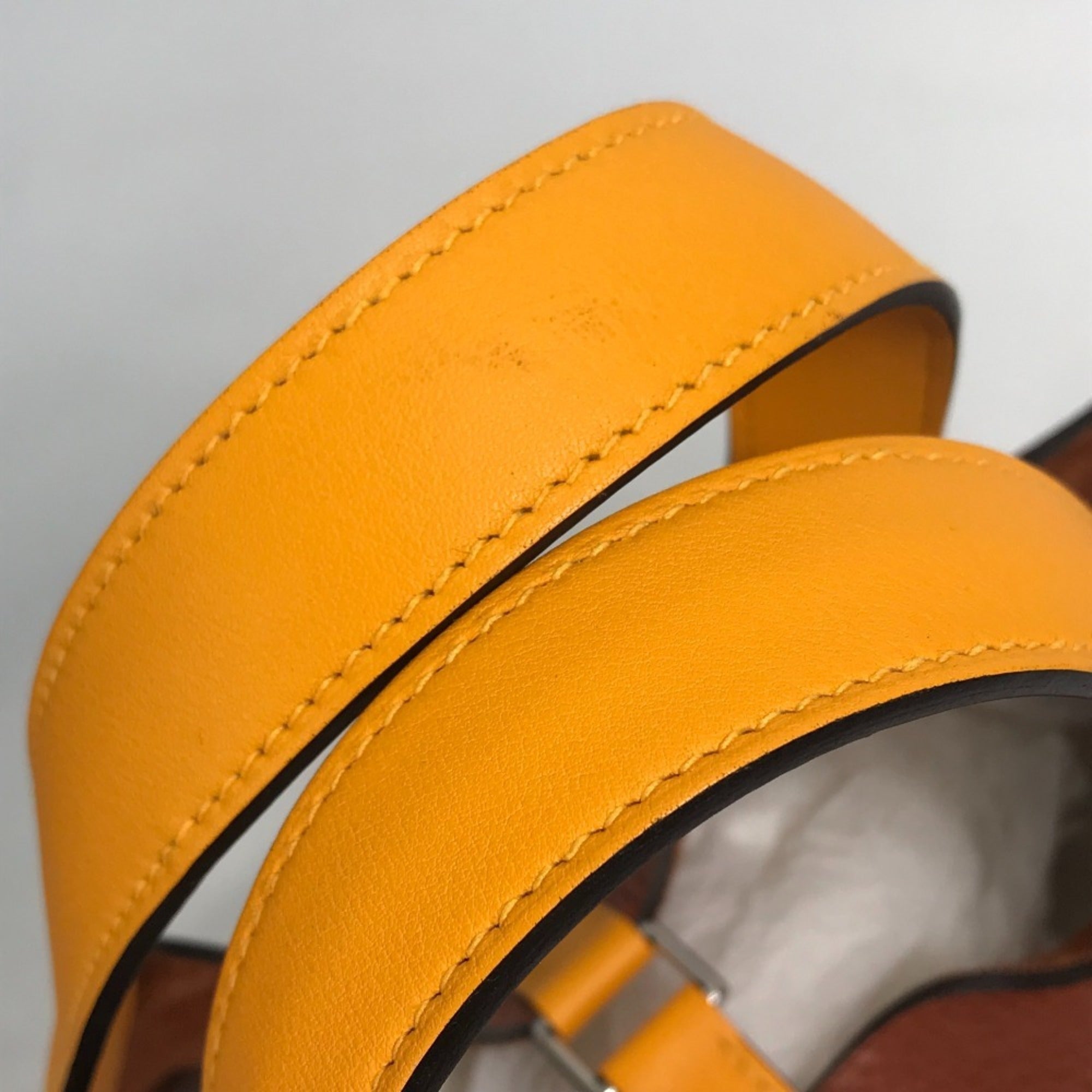 Hermes Bicolor Brown Orange Togo Leather Swift Leather Handbag Tote Bag (Pre-Owned)