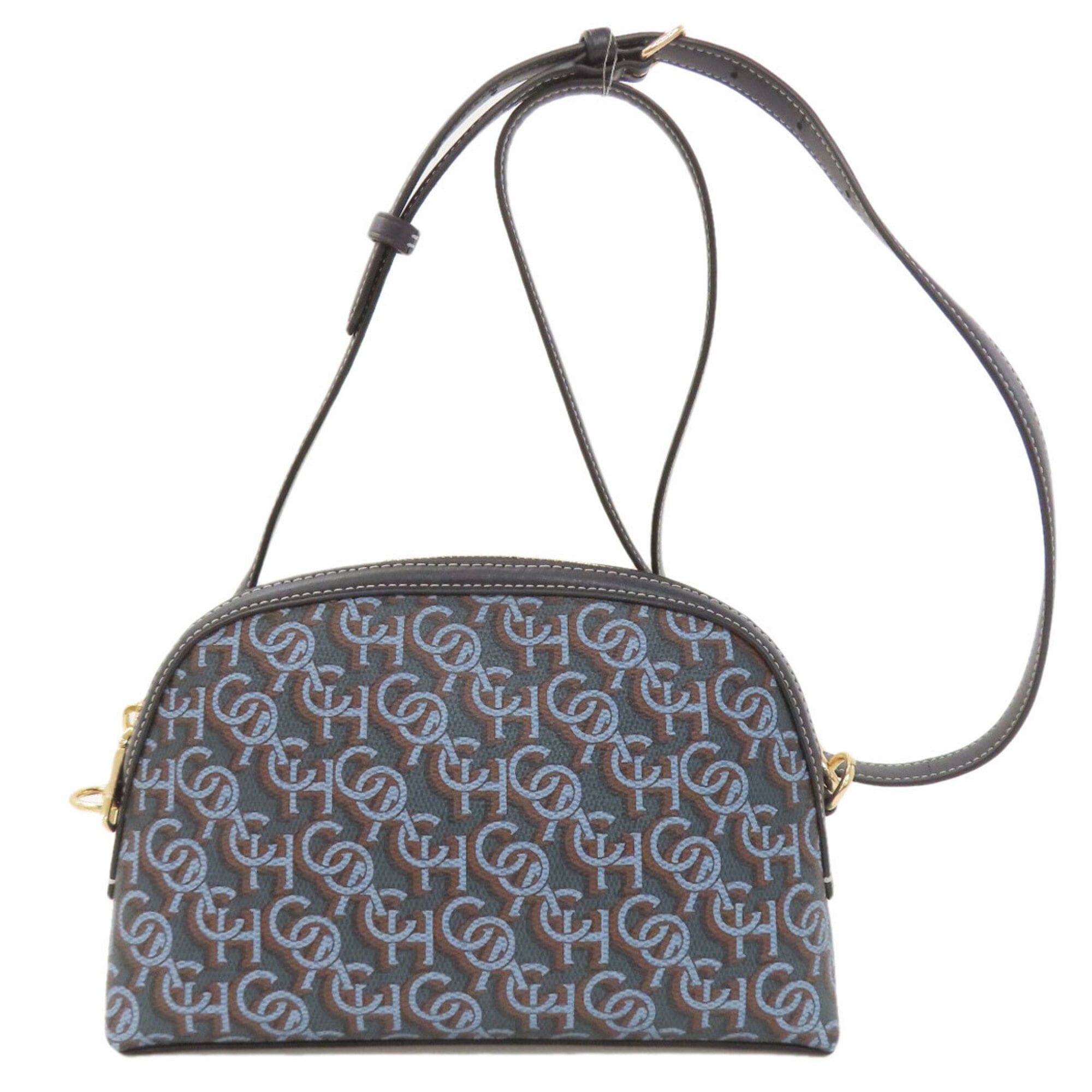 Coach Signature Black Blue Pvc Shoulder Bag (Pre-Owned)