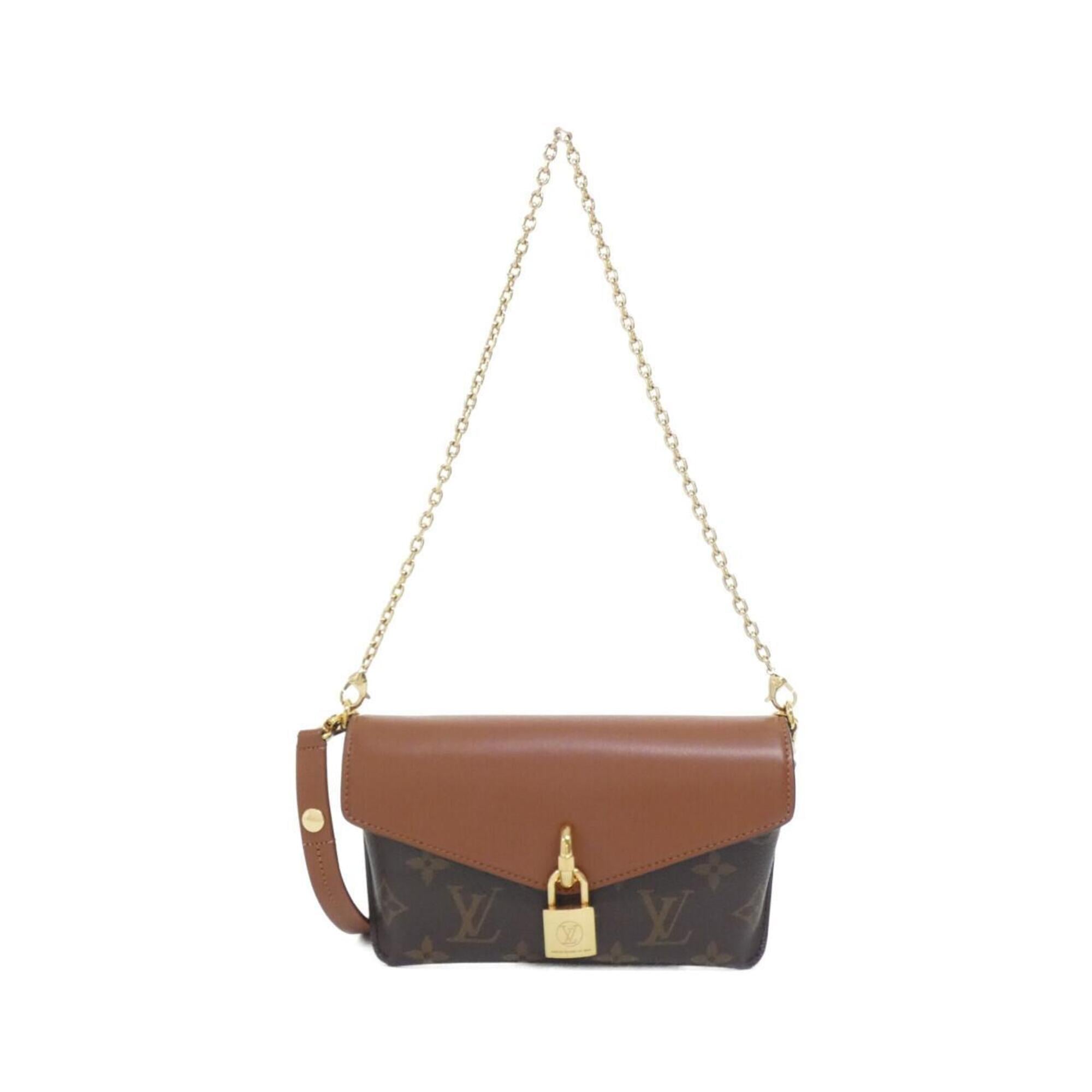 Louis Vuitton Caramel Marron Coated Canvas Leather Shoulder Bag (Pre-Owned)