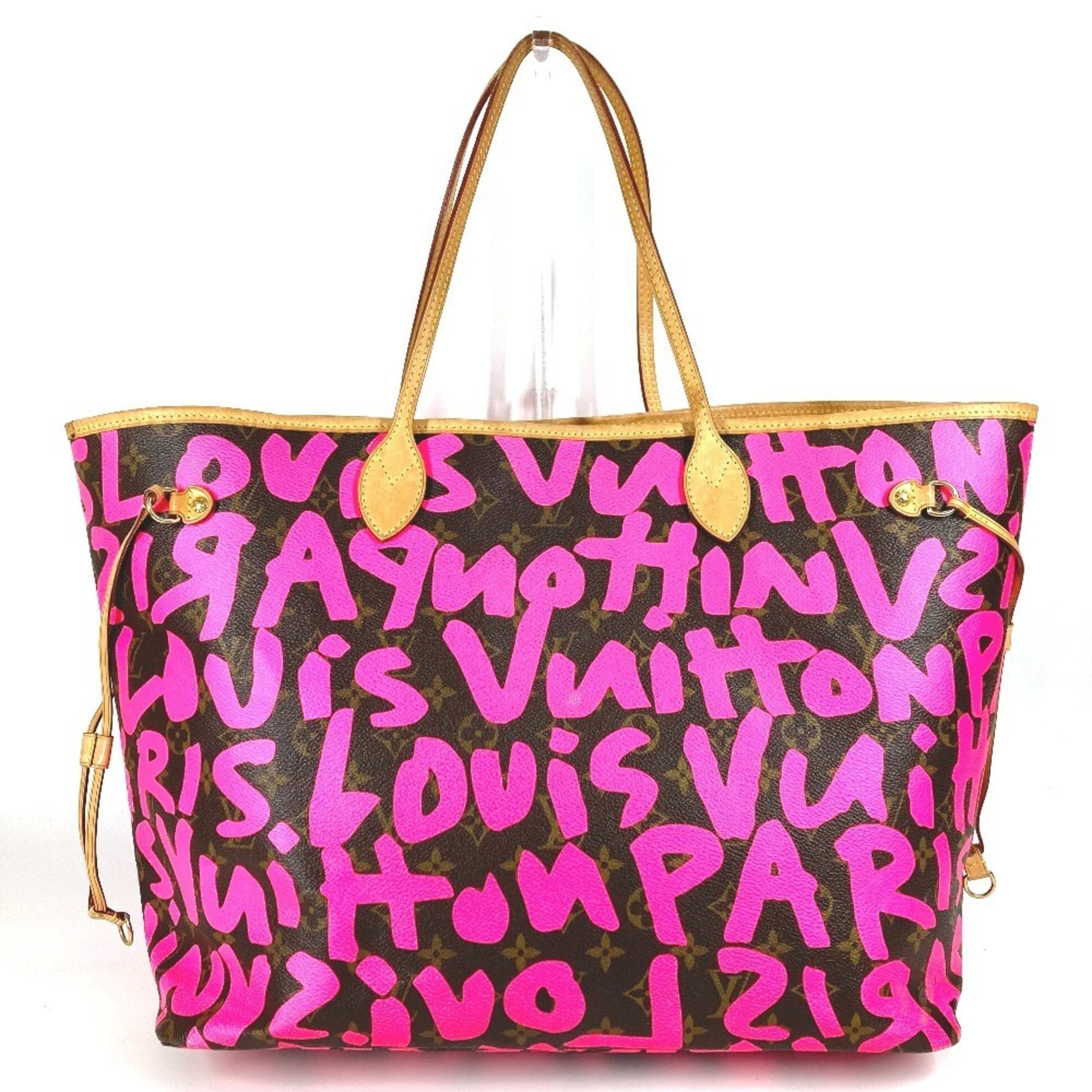 Louis Vuitton Fuchsia Pink Galle Pink Monogram Graffiti Shoulder Bag Tote Bag (Pre-Owned)