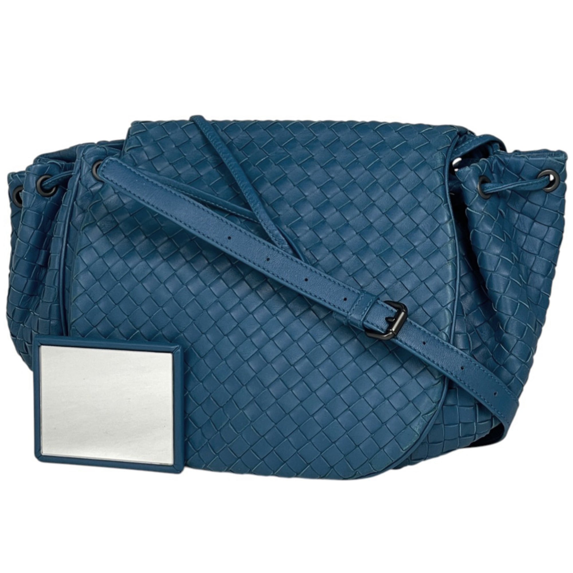 Bottega Veneta Blue Leather Shoulder Bag (Pre-Owned)
