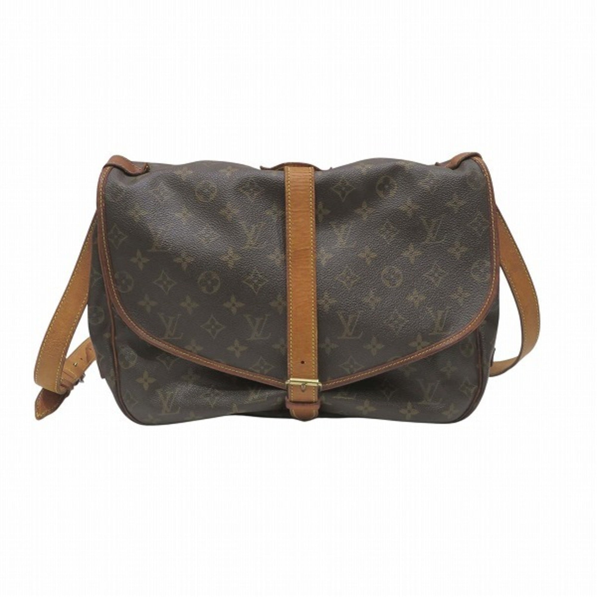 Louis Vuitton Brown Monogram Handbag Messenger Bag Shoulder Bag (Pre-Owned)