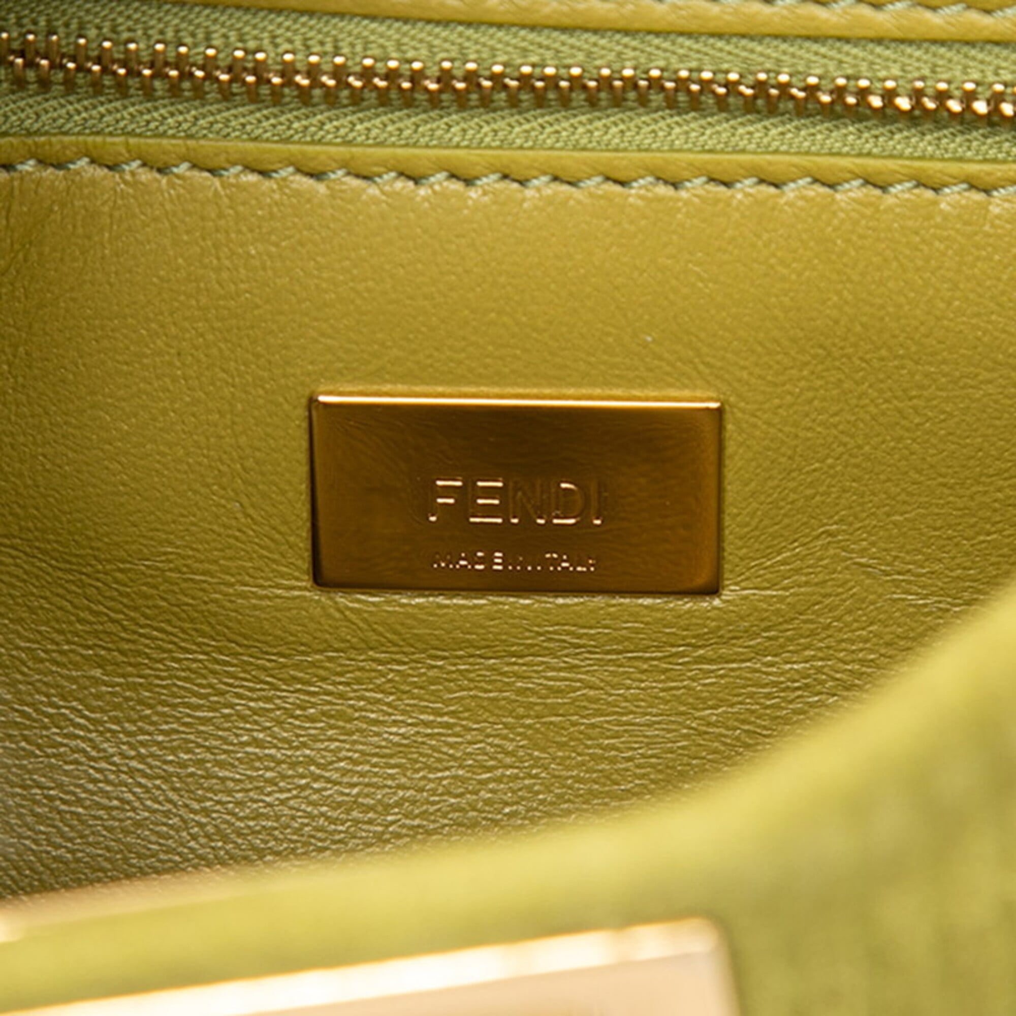 Fendi Green Suede Shoulder Bag (Pre-Owned)