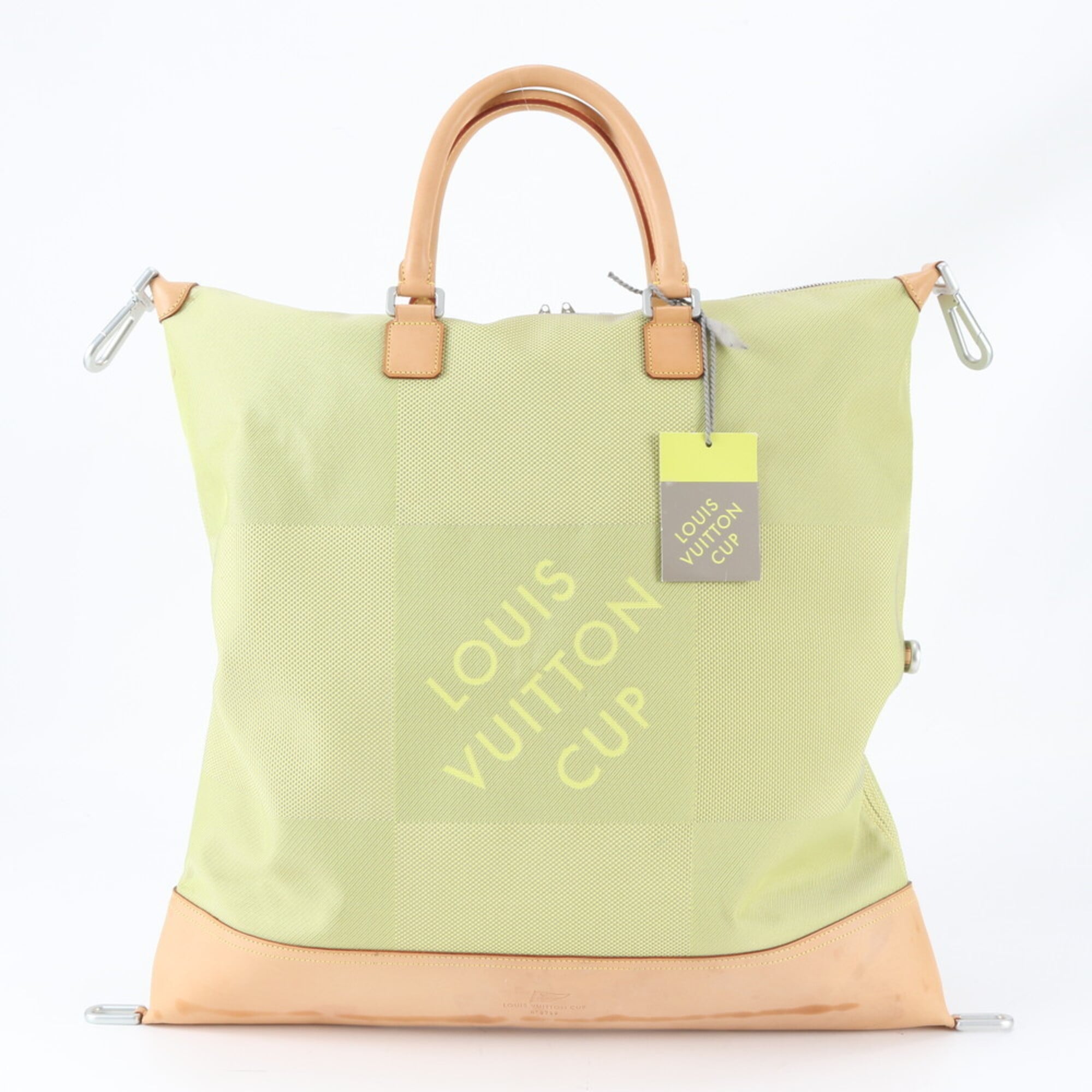 Louis Vuitton Black Damier Canvas Yellow Leather Canvas Handbag (Pre-Owned)