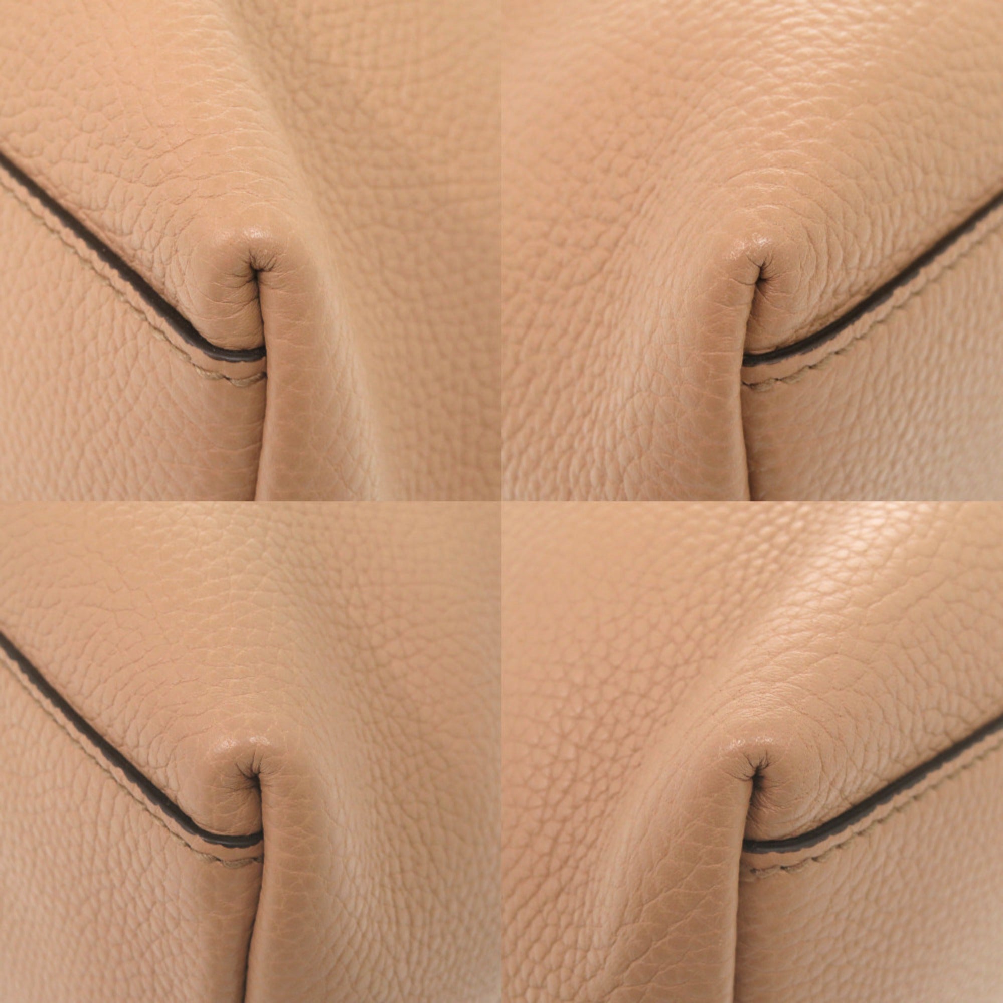 Gucci Beige Leather Shoulder Bag Tote Bag (Pre-Owned)