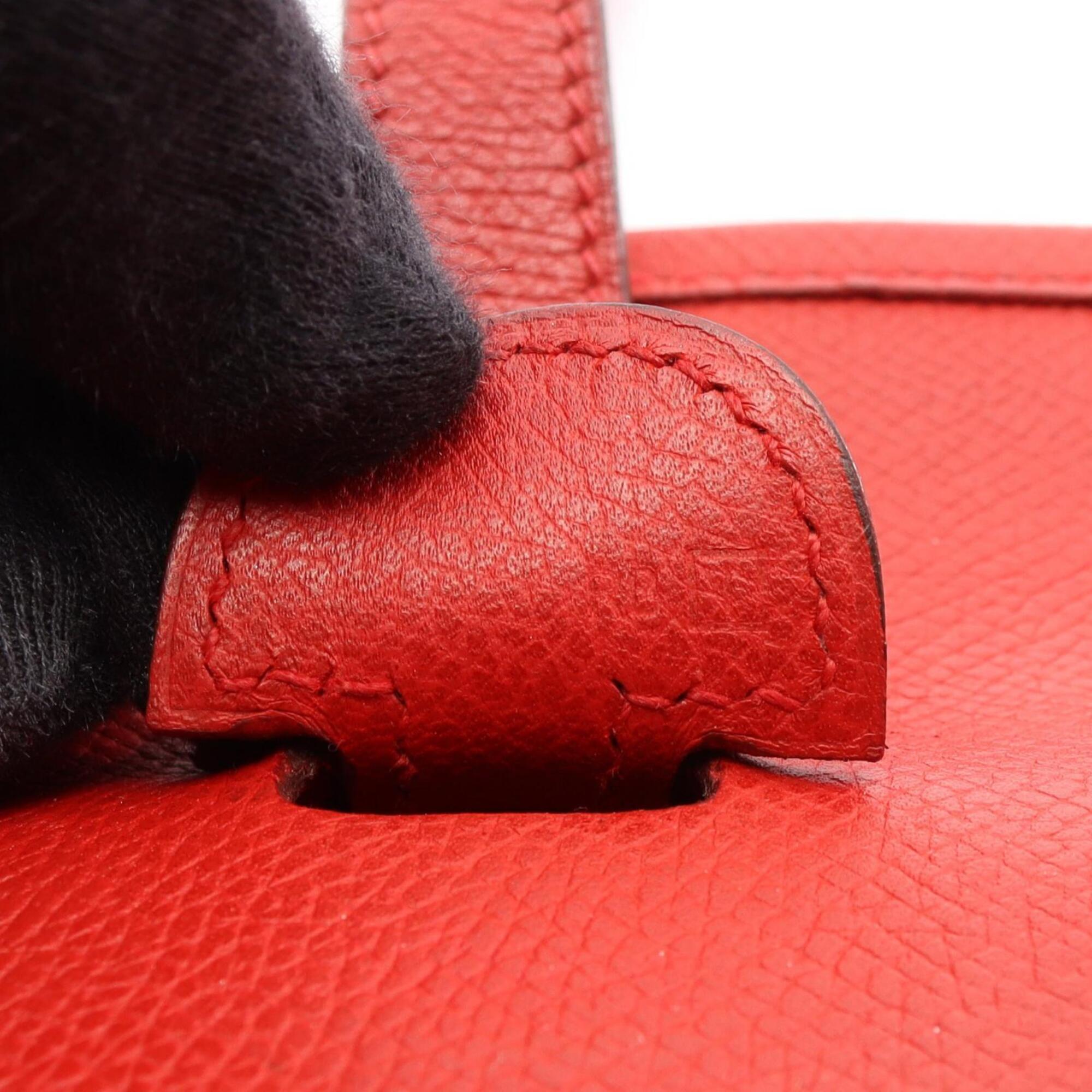 Hermes Red Color Rouge Casaque Epsom Leather Shoulder Bag (Pre-Owned)