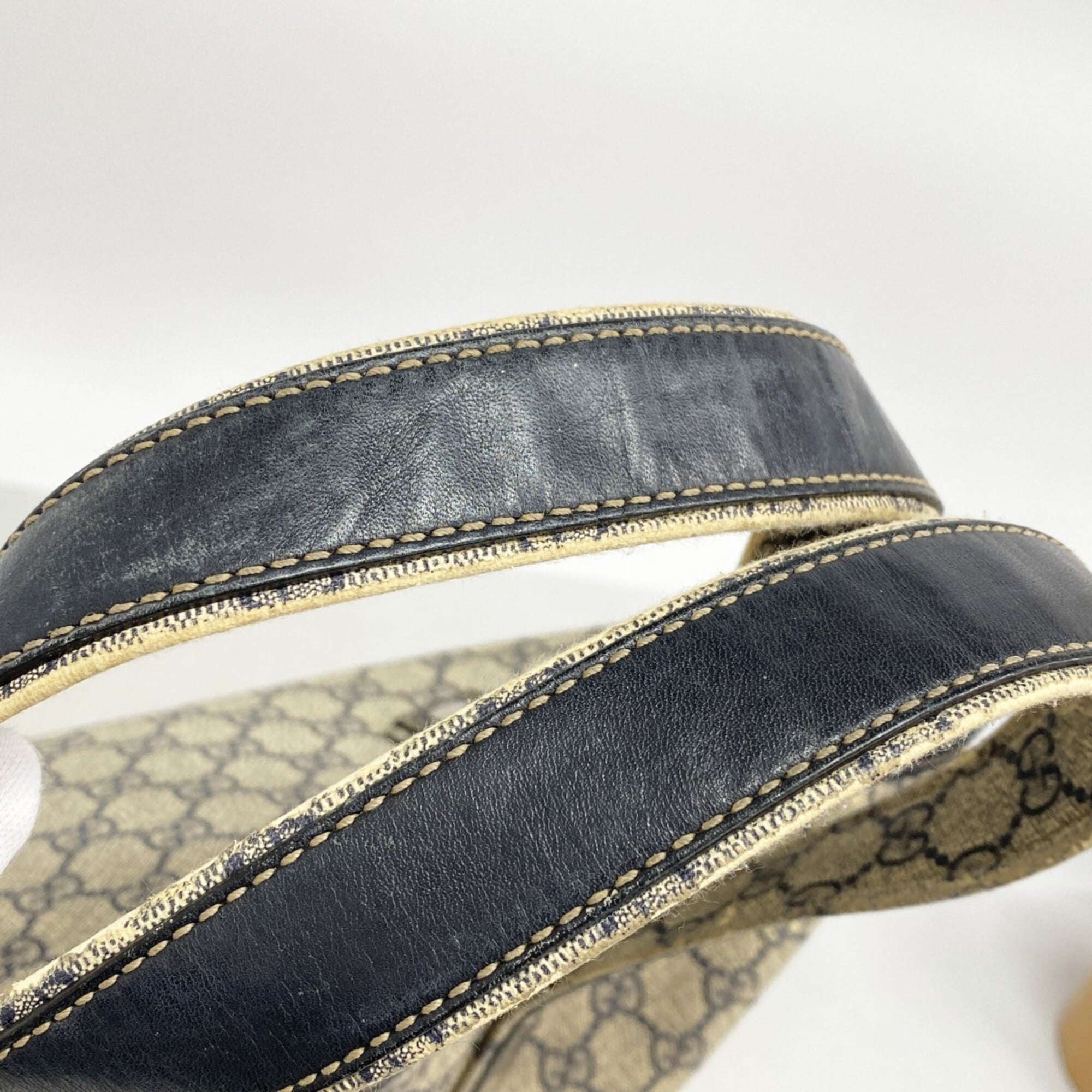 Gucci Beige Navy Pvc Tote Bag (Pre-Owned)