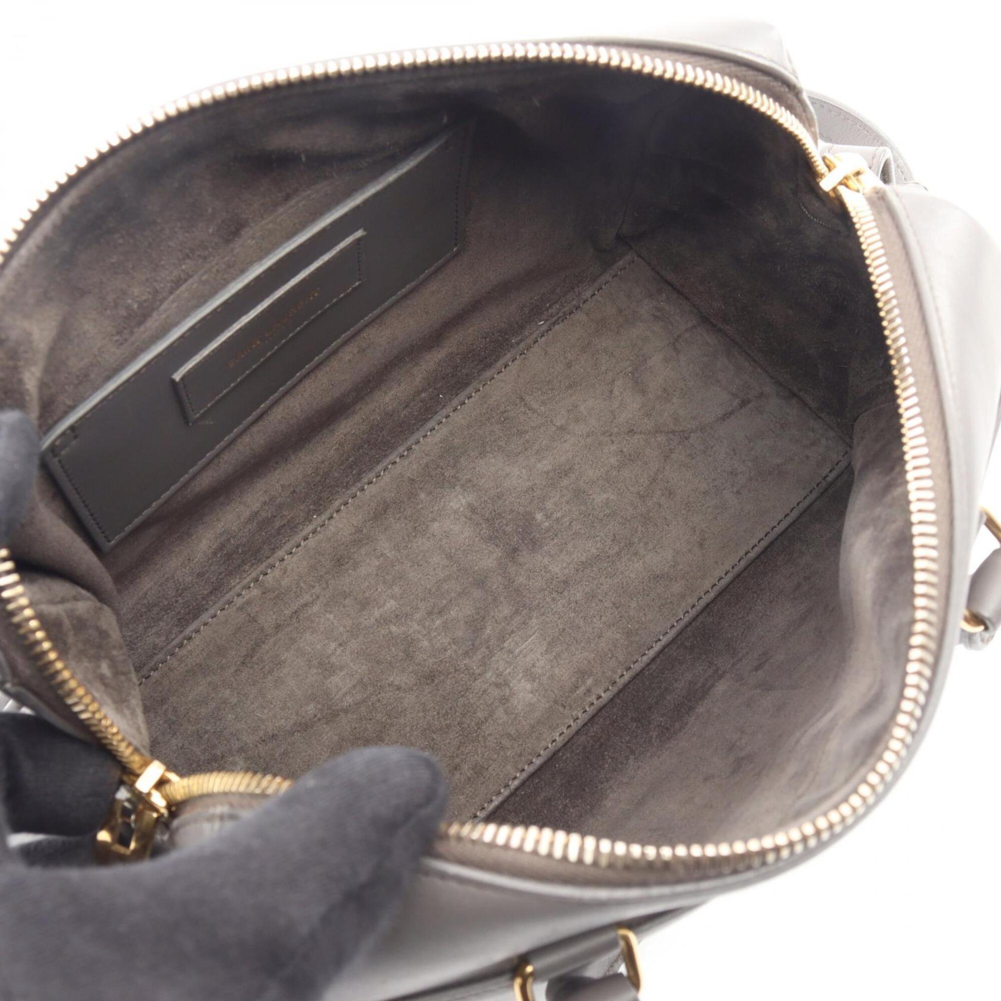 Yves Saint Laurent Gray Leather Handbag (Pre-Owned)