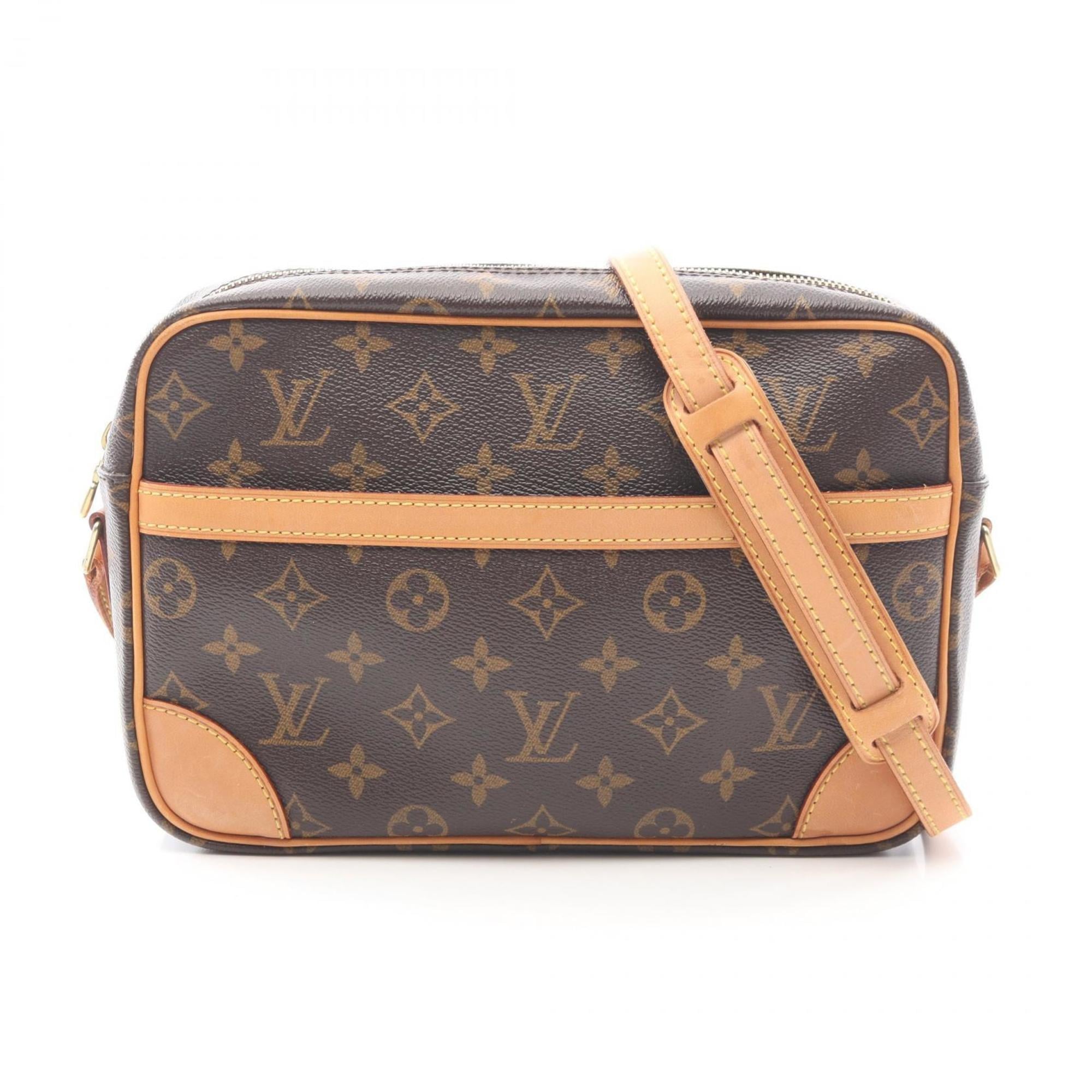 Louis Vuitton Brown Coated Canvas Leather Handbag Shoulder Bag (Pre-Owned)