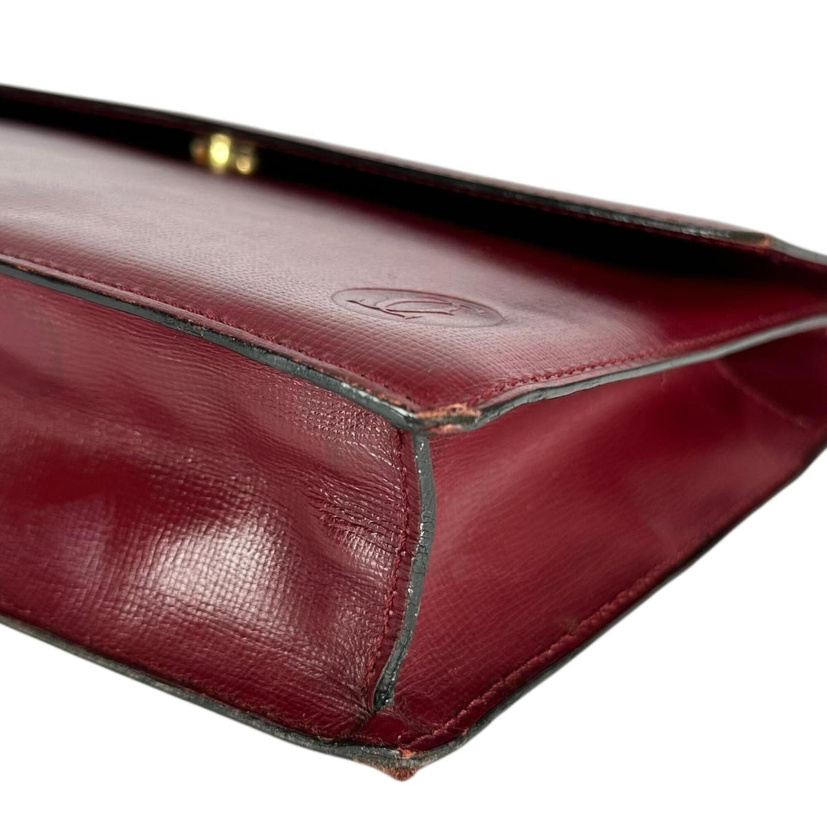Cartier Bordeaux Leather Clutch Bag (Pre-Owned)