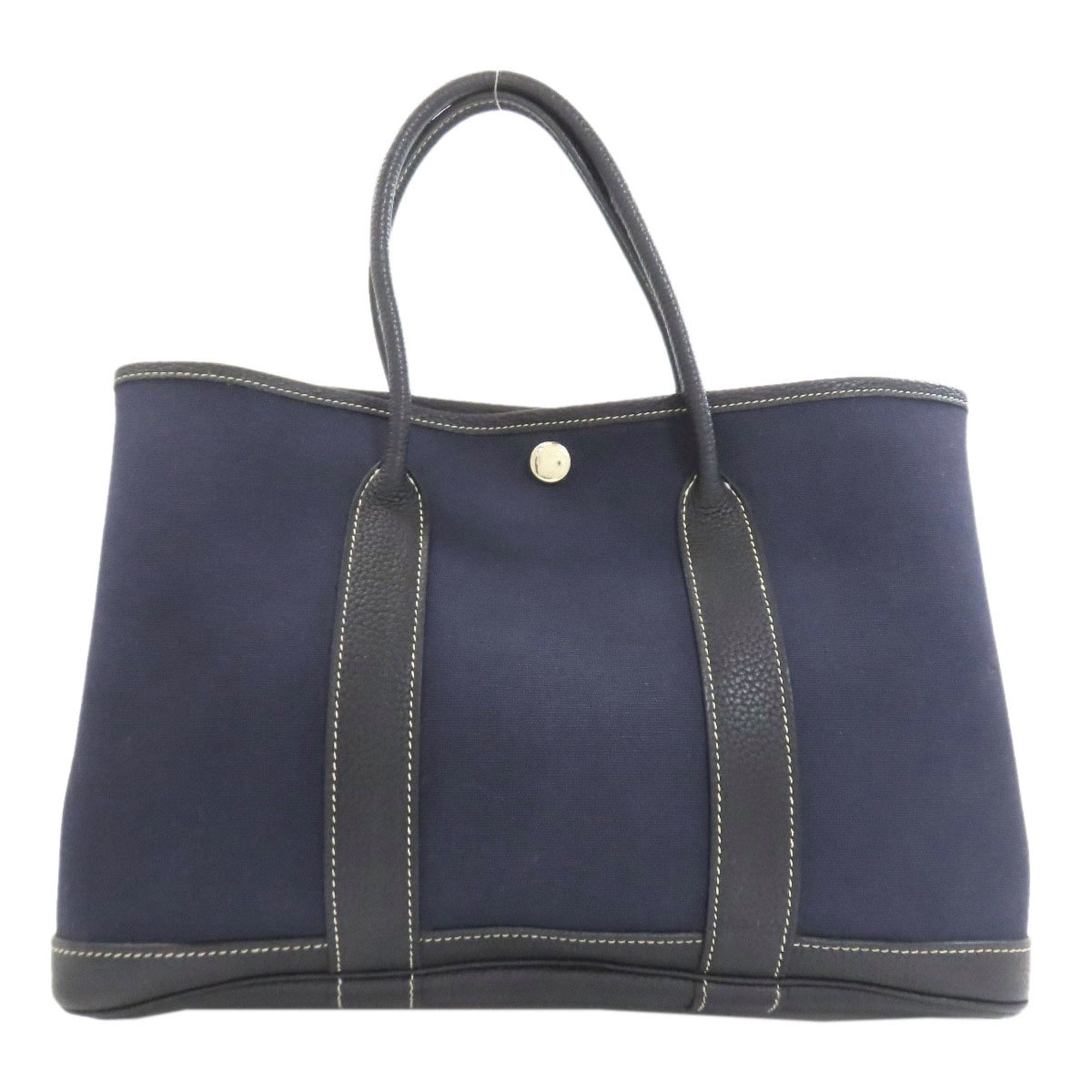 Hermes Navy Toile Officier Tote Bag (Pre-Owned)