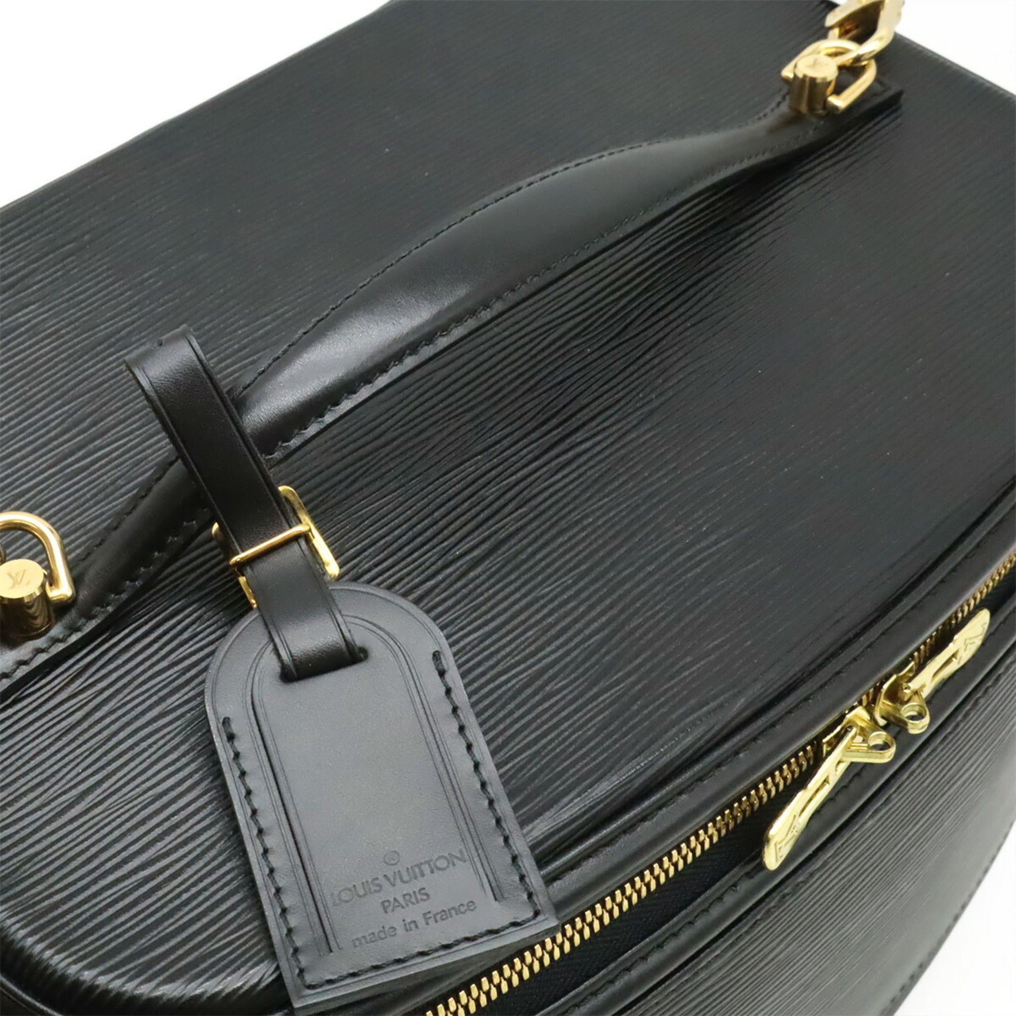 Louis Vuitton Noir Epi Leather Handbag Shoulder Bag Vanity Bag (Pre-Owned)
