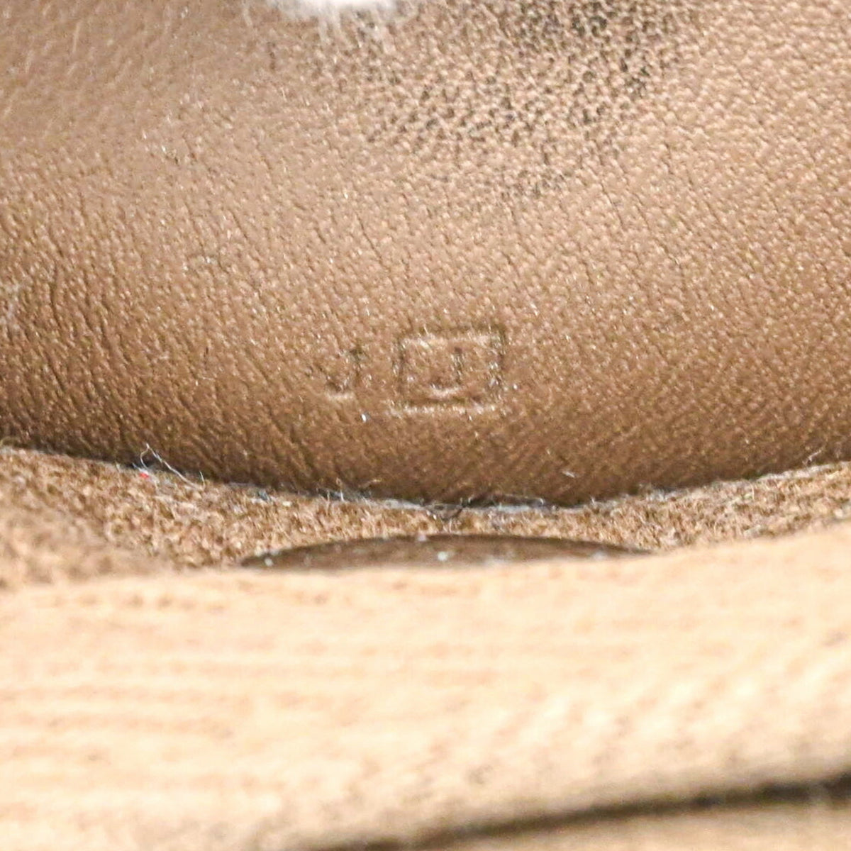 Hermes Etoupe Gray Leather Handbag Pouch (Pre-Owned)
