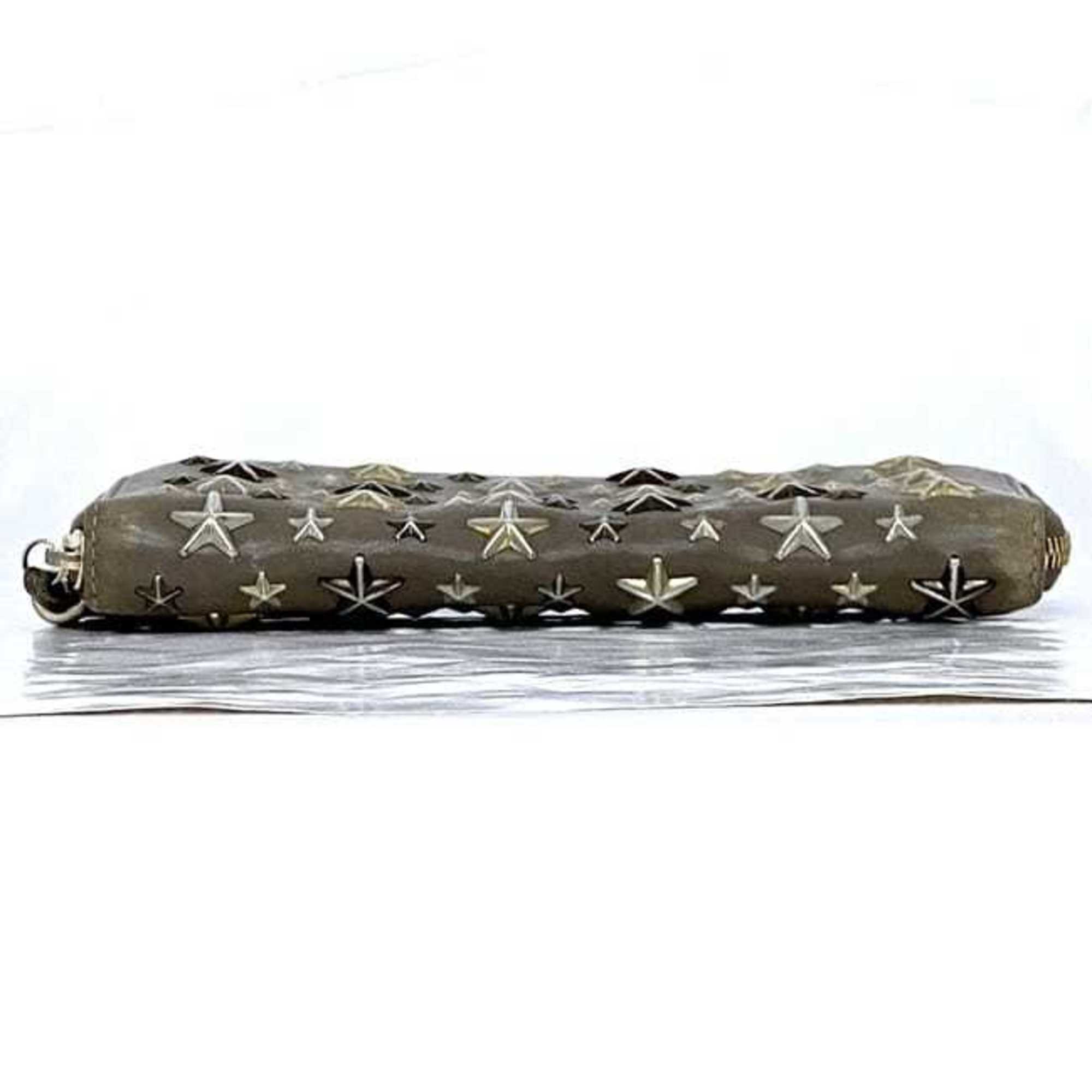 Jimmy Choo Beige Leather Long Wallet (Bi-Fold) (Pre-Owned)