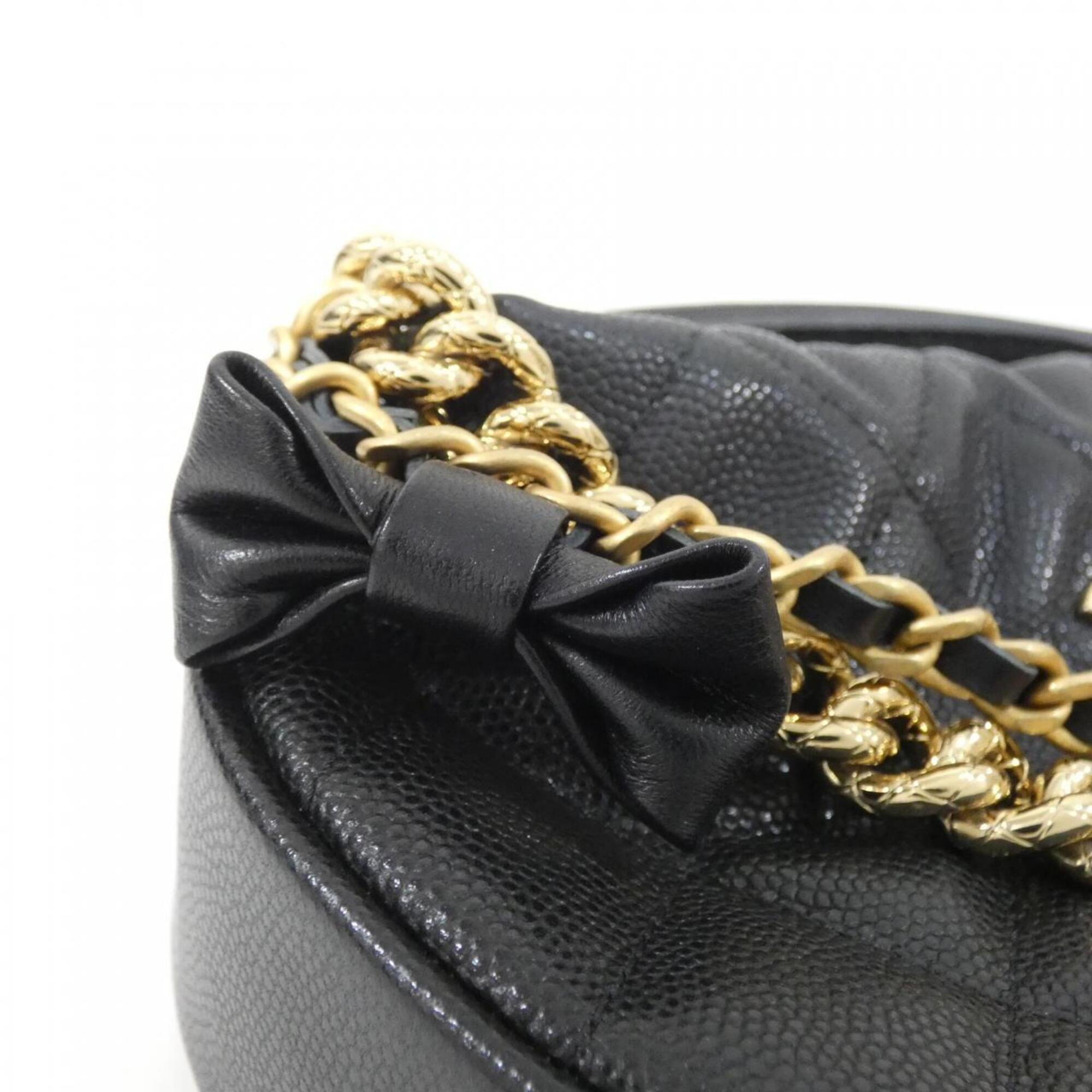 Chanel Black Grained Calfskin Handbag Pouch (Pre-Owned)