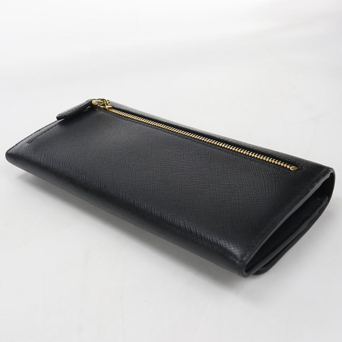 Prada Black Leather Long Wallet (Bi-Fold) (Pre-Owned)