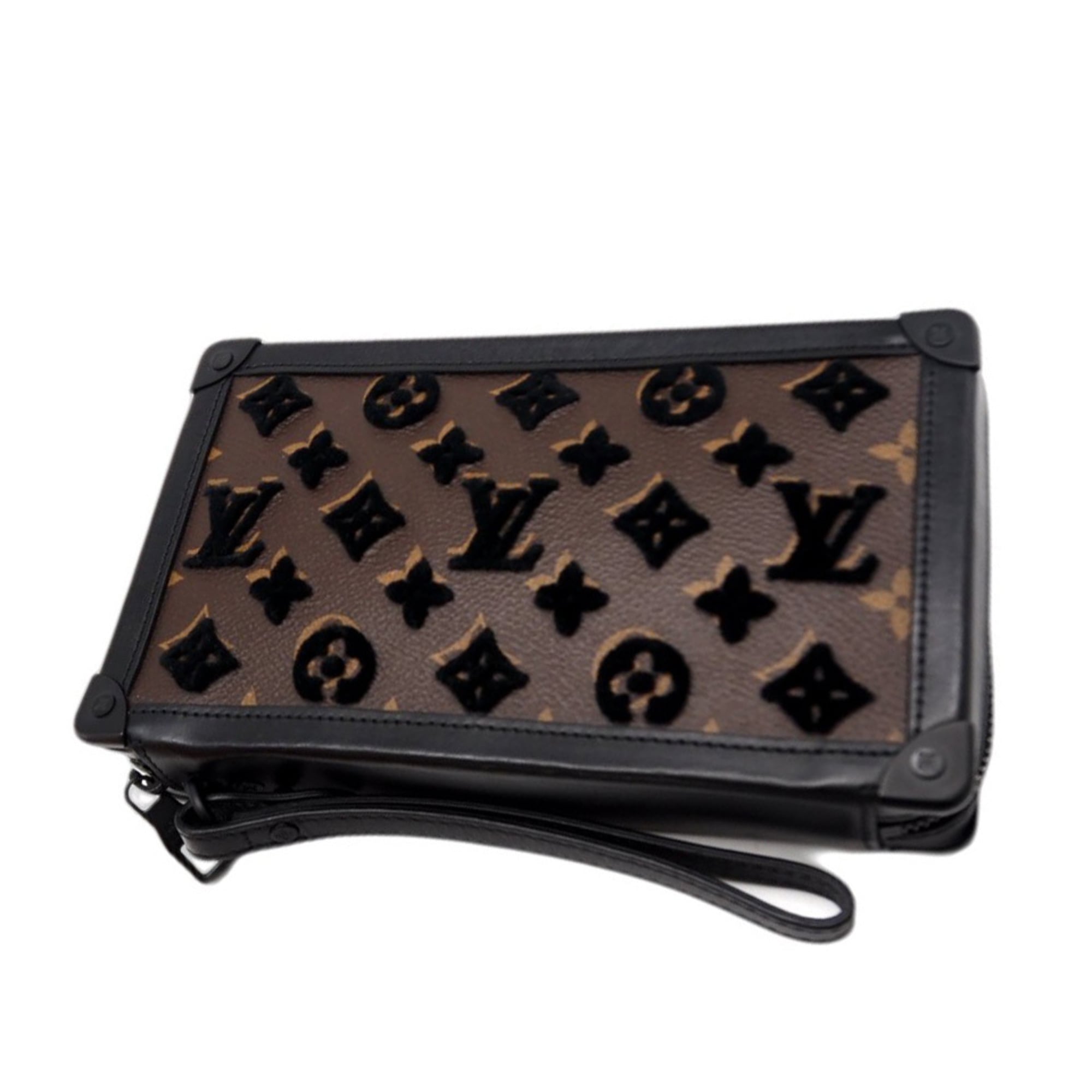 Louis Vuitton Black Brown Monogram Monogram Clutch Bag (Pre-Owned)