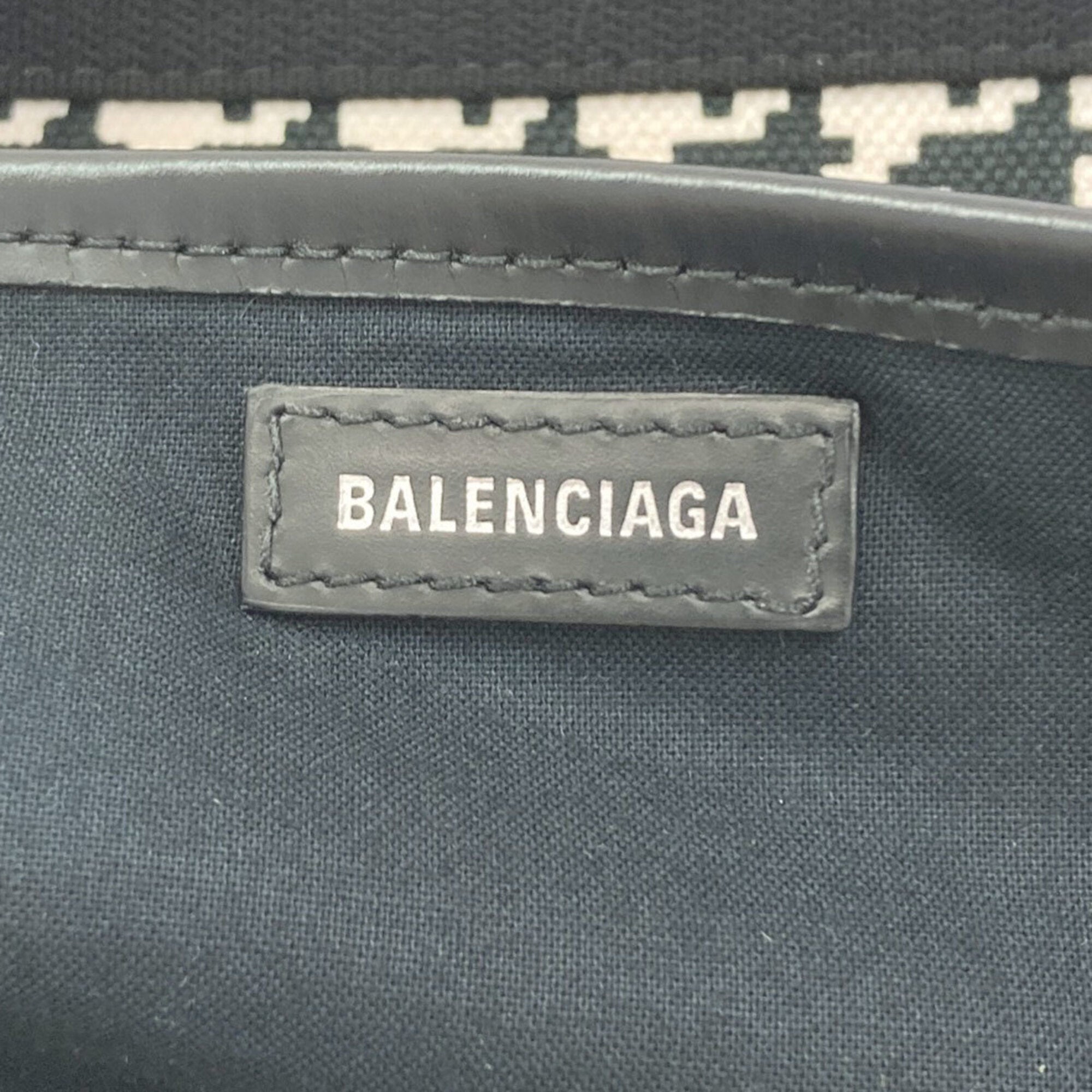 Balenciaga Black White Canvas Tote Bag (Pre-Owned)