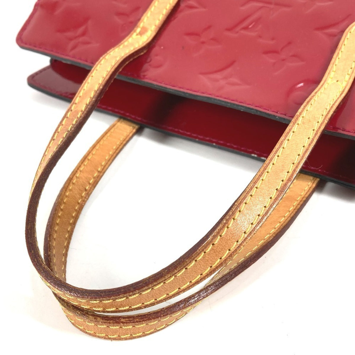 Louis Vuitton Indian Rose Red Color Monogram Vernis Canvas Handbag Tote Bag (Pre-Owned)