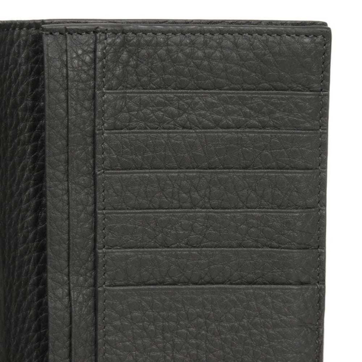 Fendi Gray Leather Long Wallet (Bi-Fold) (Pre-Owned)