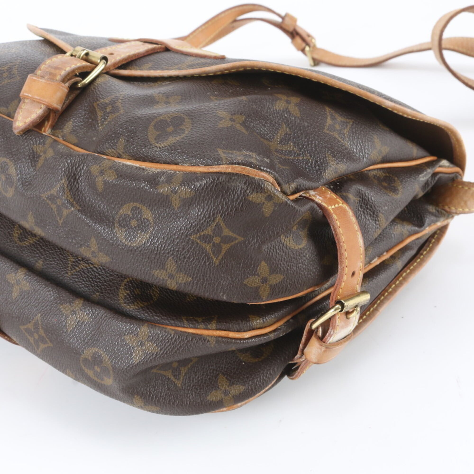 Louis Vuitton Monogram Dark Brown Leather Shoulder Bag (Pre-Owned)