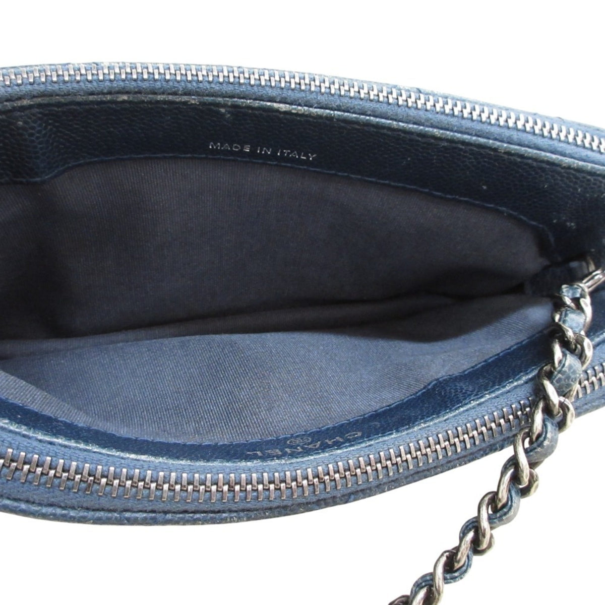 Chanel Navy Grained Calfskin Shoulder Bag (Pre-Owned)