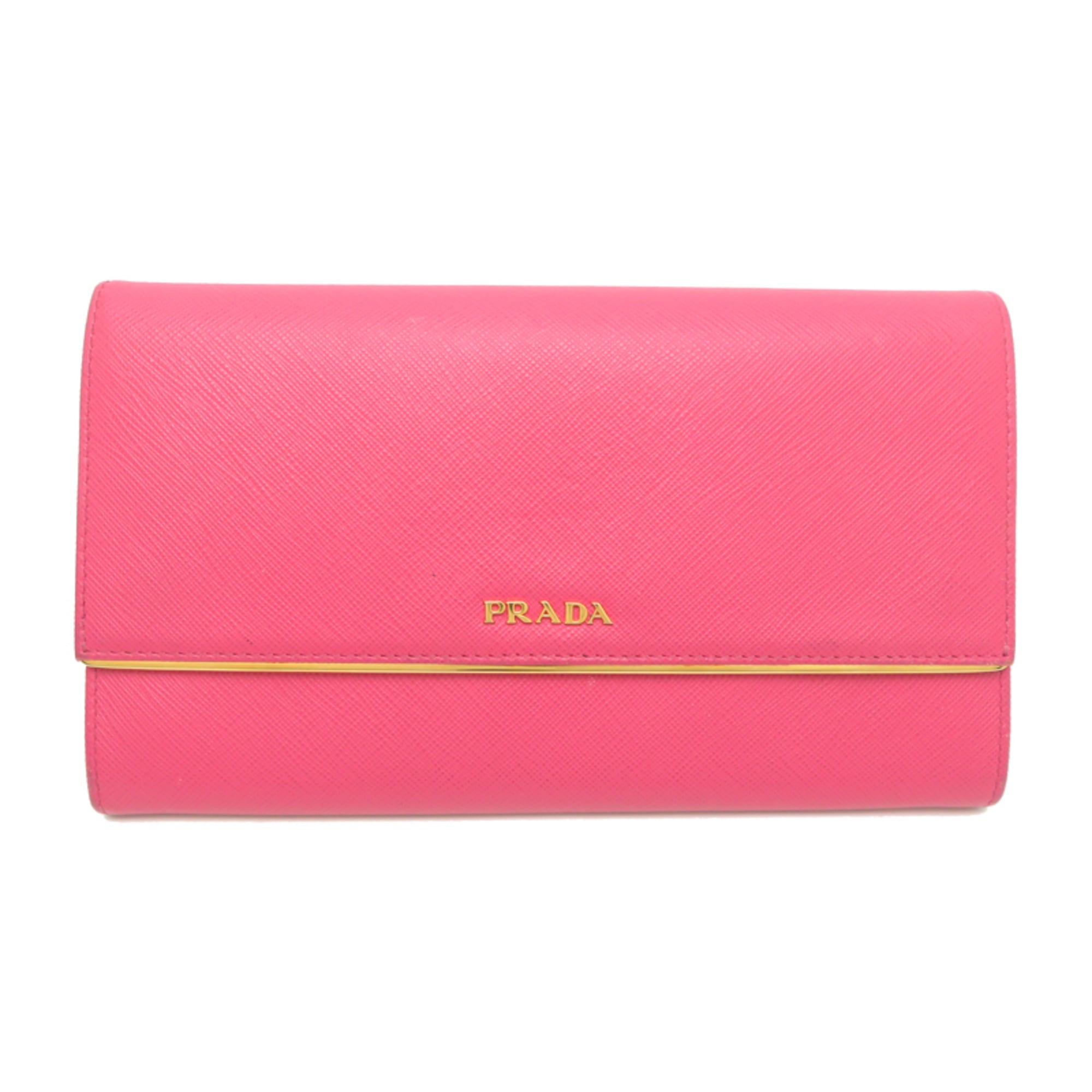 Prada Pink Leather Wallet (Bi-Fold) (Pre-Owned)