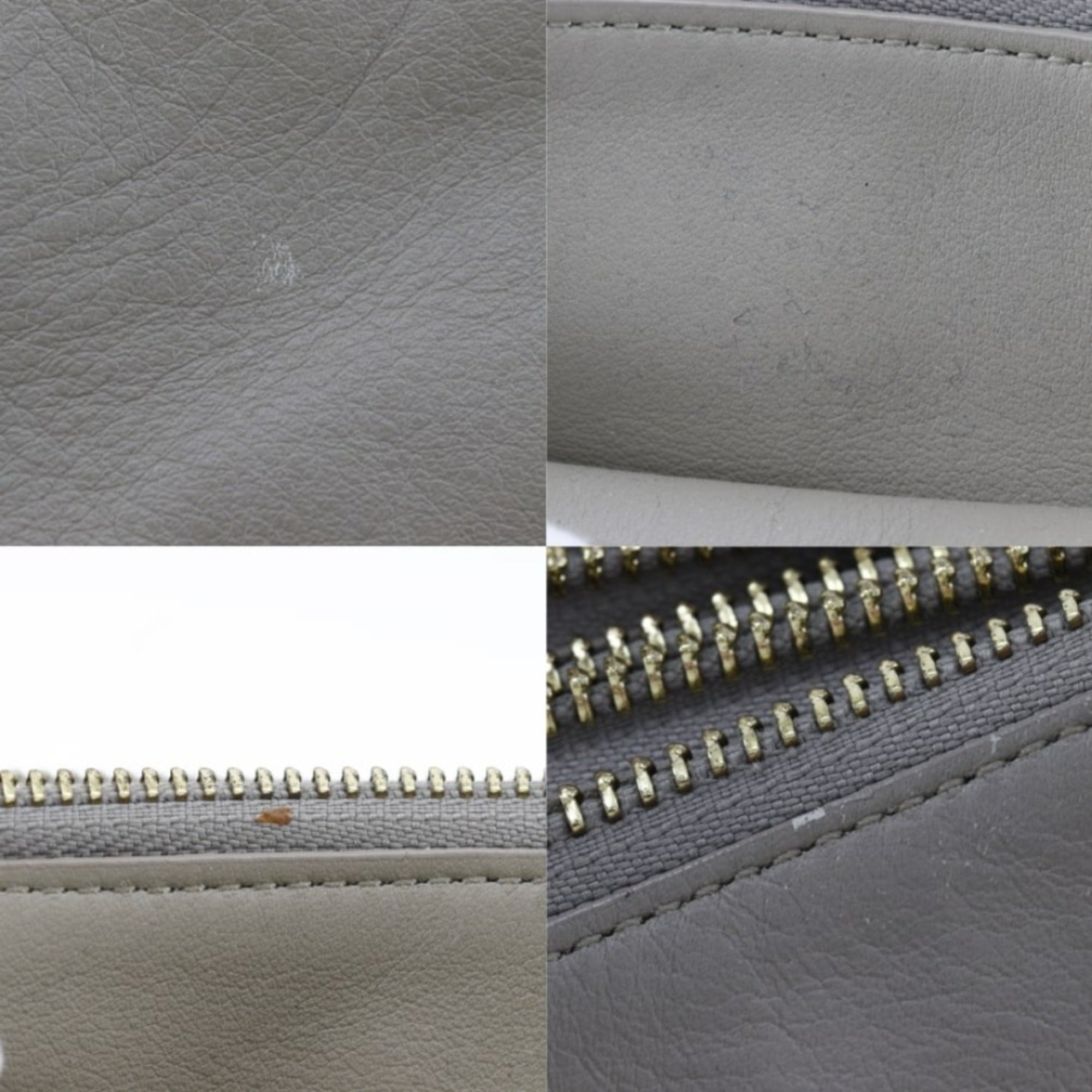 Celine Gray Leather Shoulder Bag (Pre-Owned)