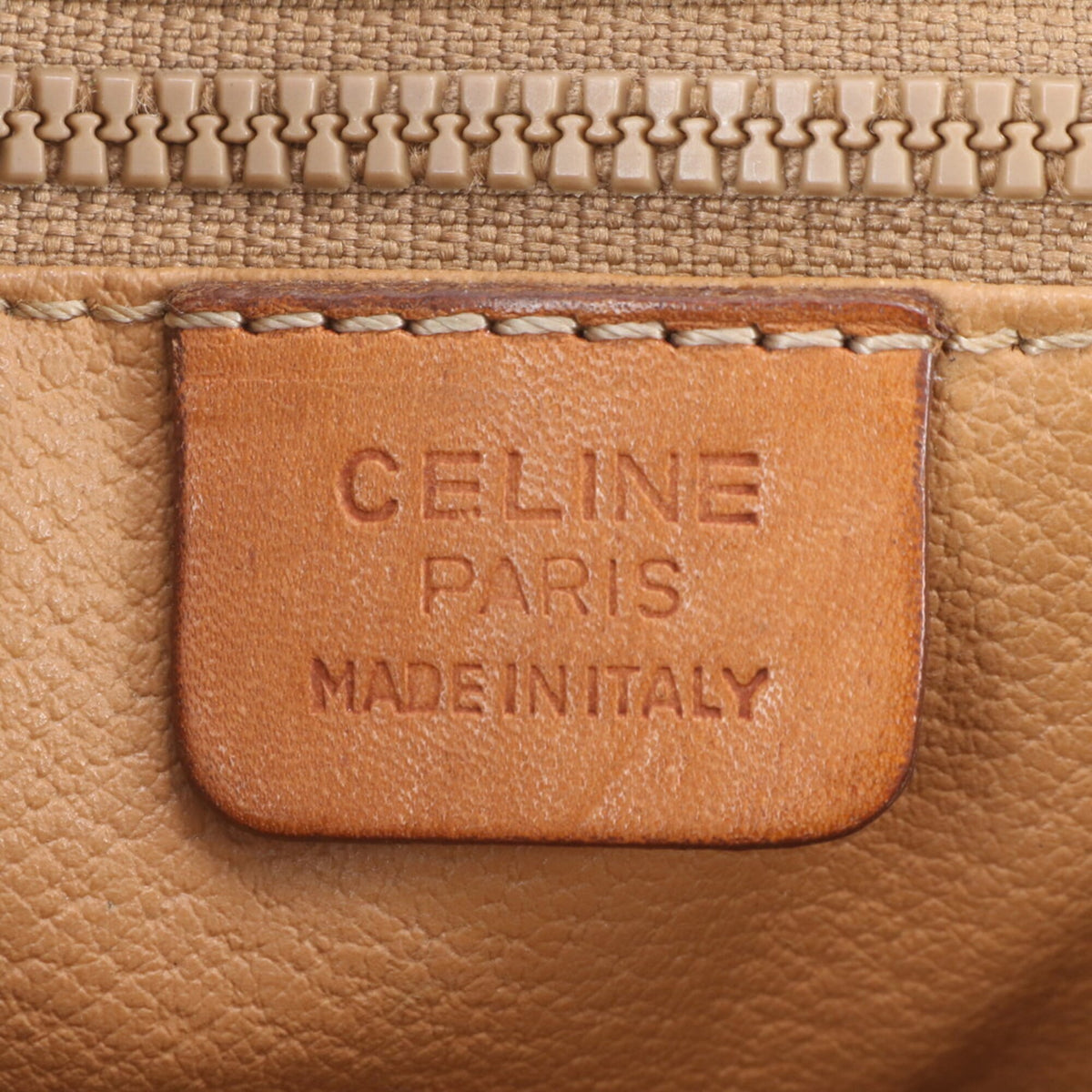 Celine Brown Leather Coated Canvas Clutch Bag Pouch (Pre-Owned)