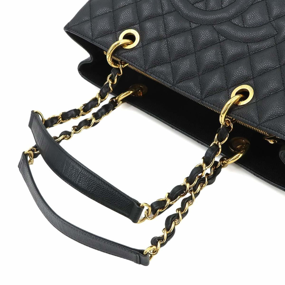 Chanel Matelasse Black Grained Calfskin Handbag Tote Bag (Pre-Owned)