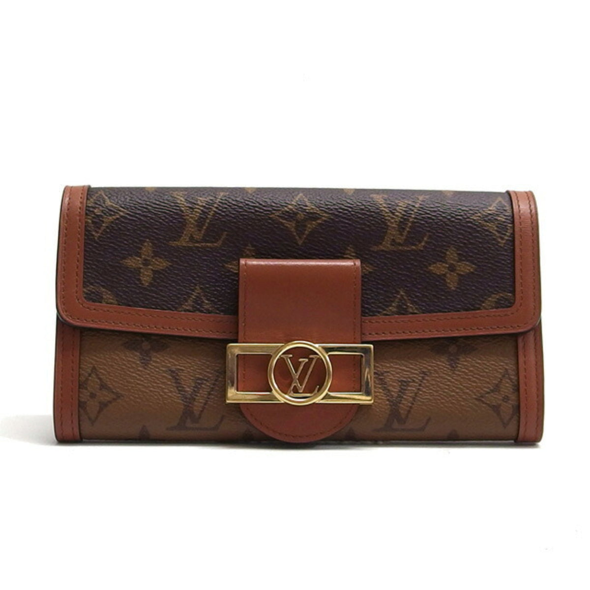 Louis Vuitton Brown Monogram Reverse Canvas Leather Wallet (Bi-Fold) (Pre-Owned)