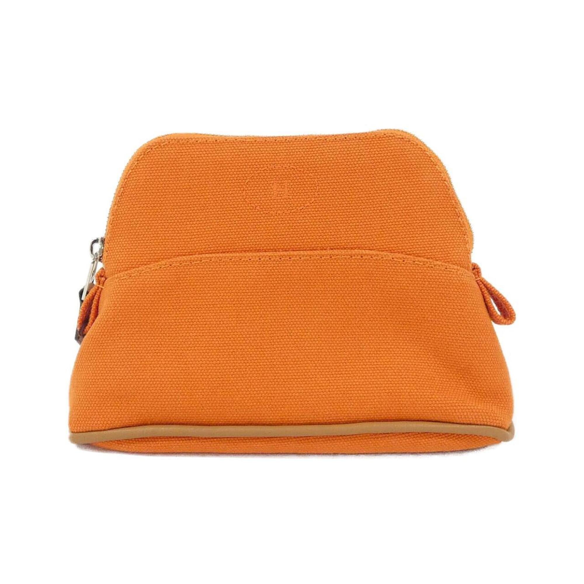 Hermes Feu Orange Canvas Handbag Pouch (Pre-Owned)